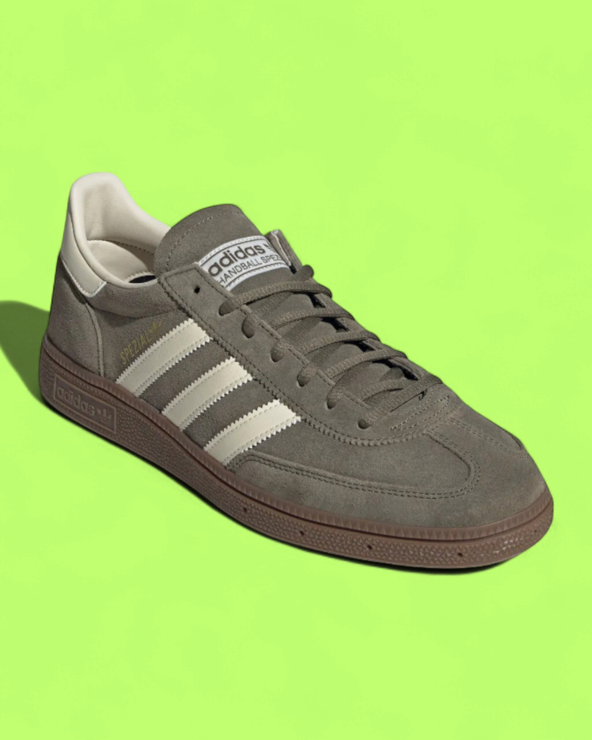 ADIDAS SPEZIAL OLIVE GREEN SUEDE WHITE STRIPES RETRO CASUAL