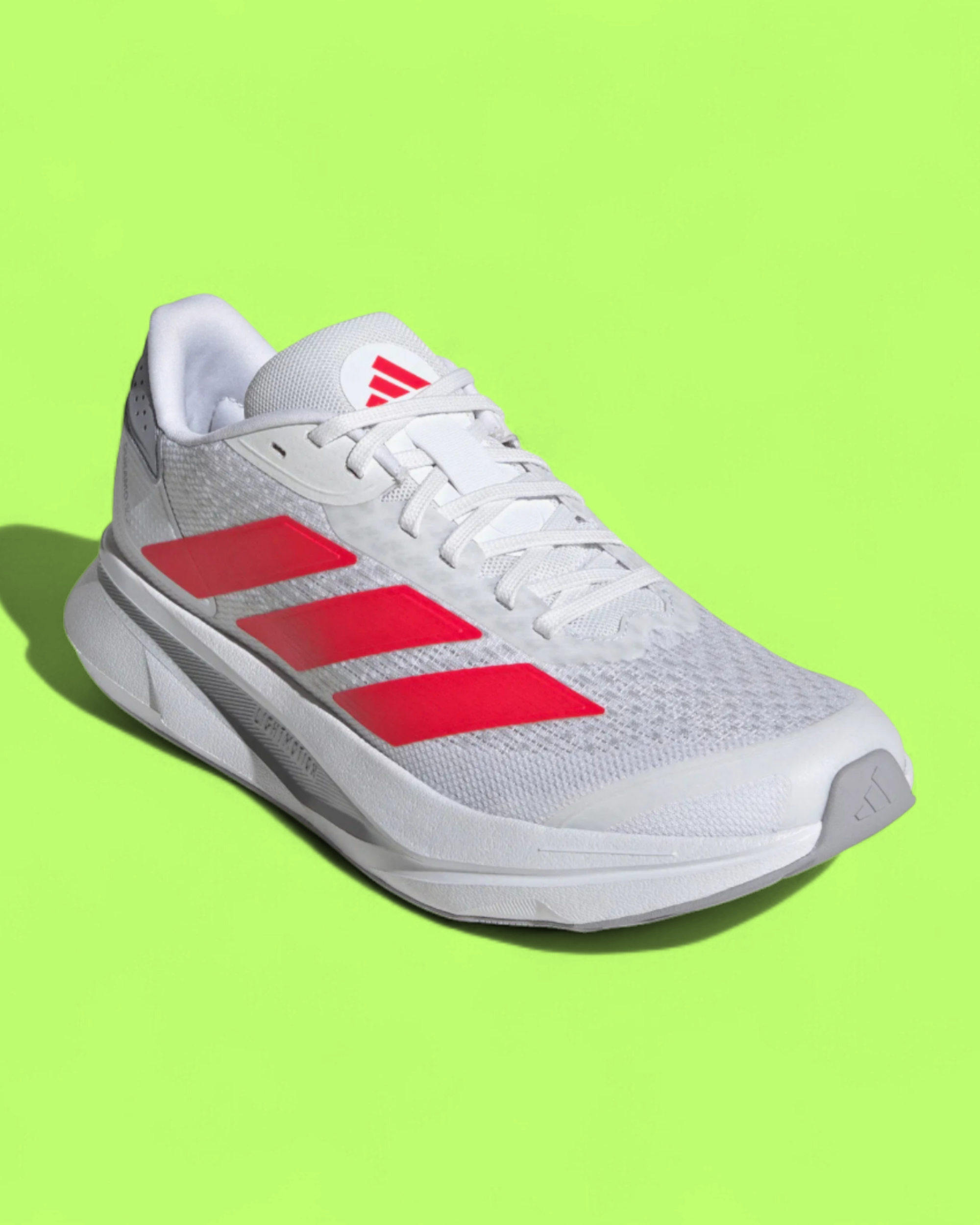 ADIDAS DURAMO 2.0 WHITE RUNNING SHOES WITH RED STRIPES CWCD