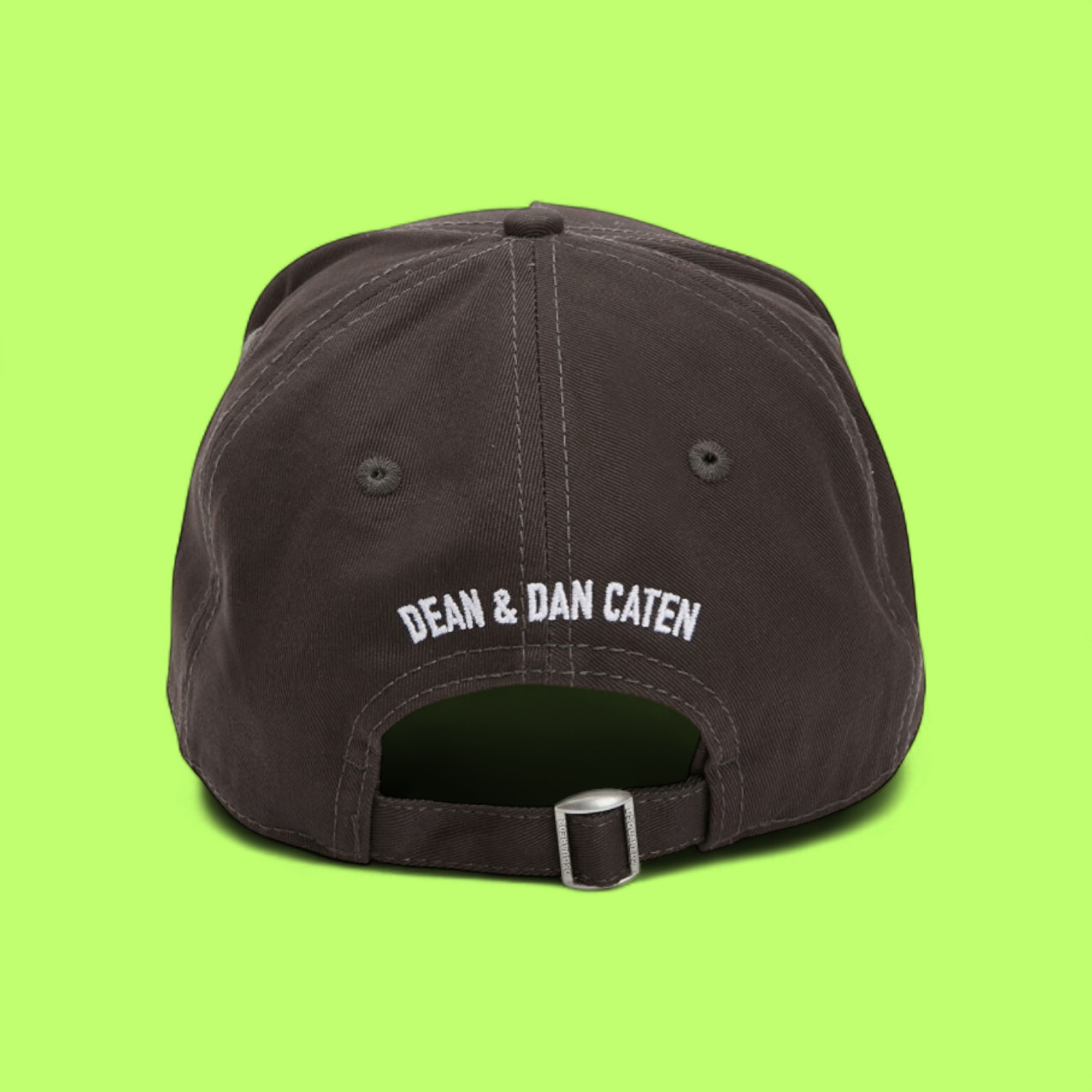 DARK BROWN COTTON BASEBALL CAP WITH BOLD FRONT EMBROIDERY