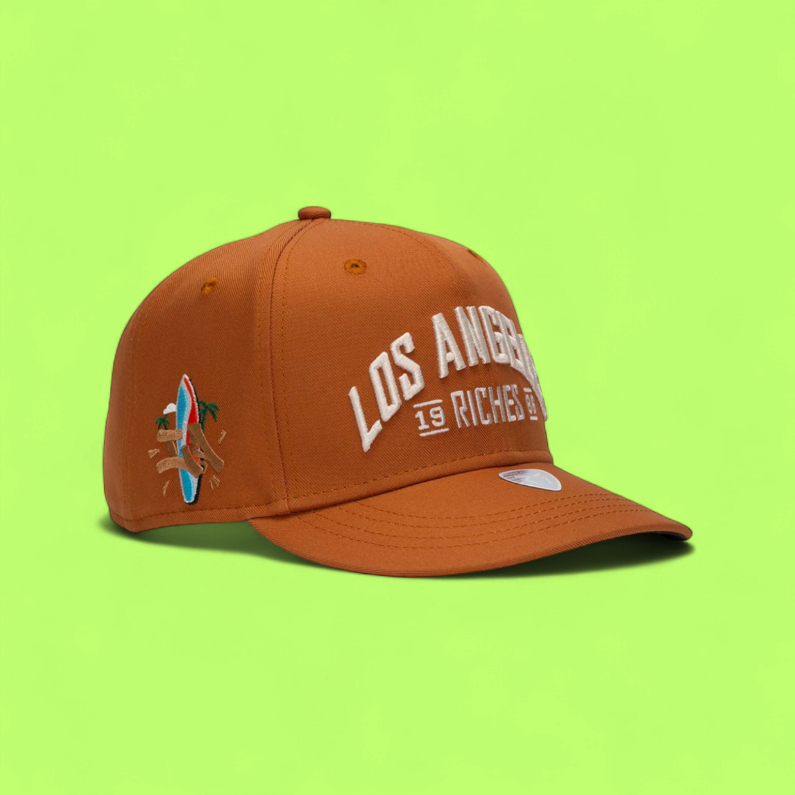 ORANGE BASEBALL CAP WITH LOS ANGELES EMBROIDERY FRONT LOGO