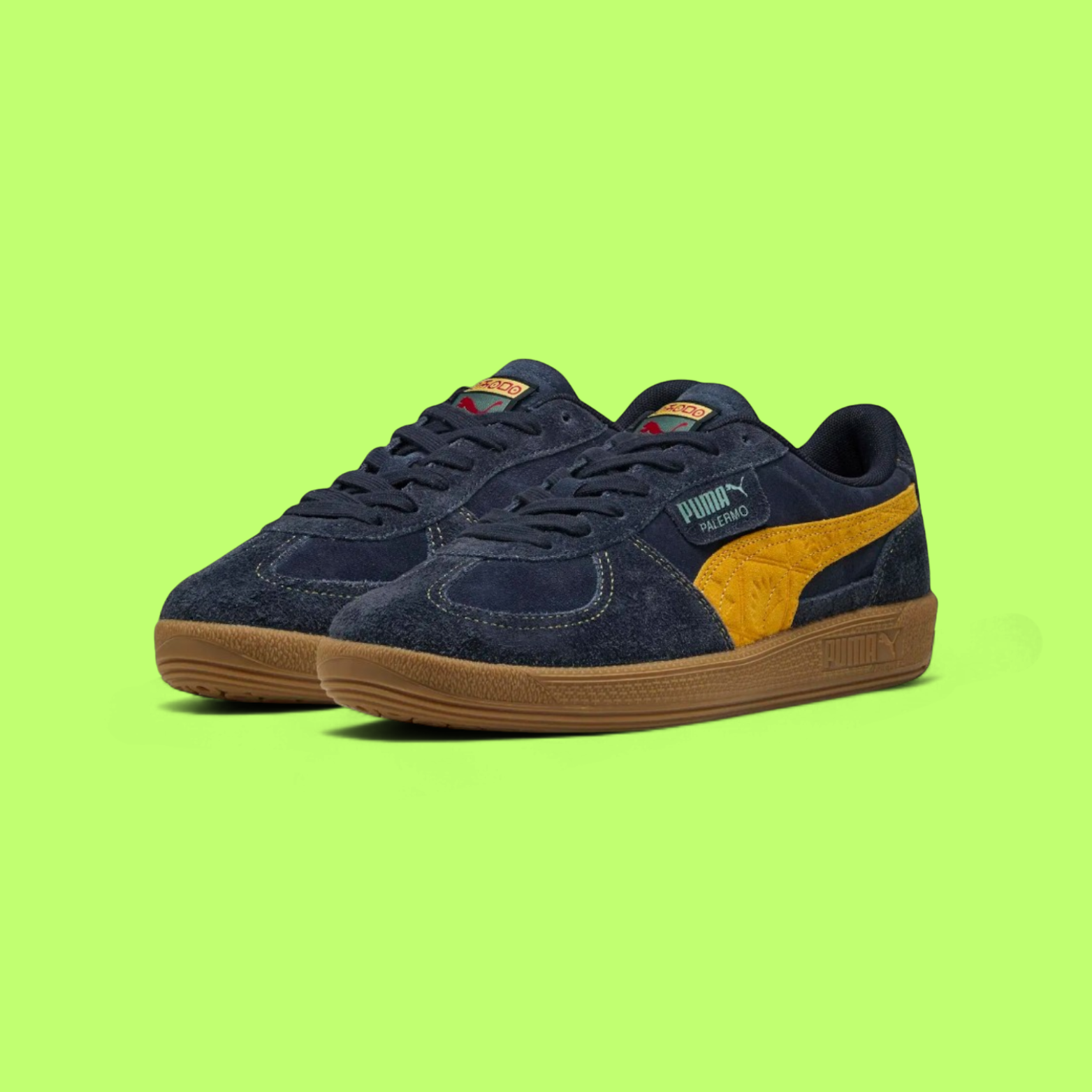 PUMA PALERMO ROAD TO UNITY MEN'S BLACK SUEDE RETRO CASUAL SNEAKERS