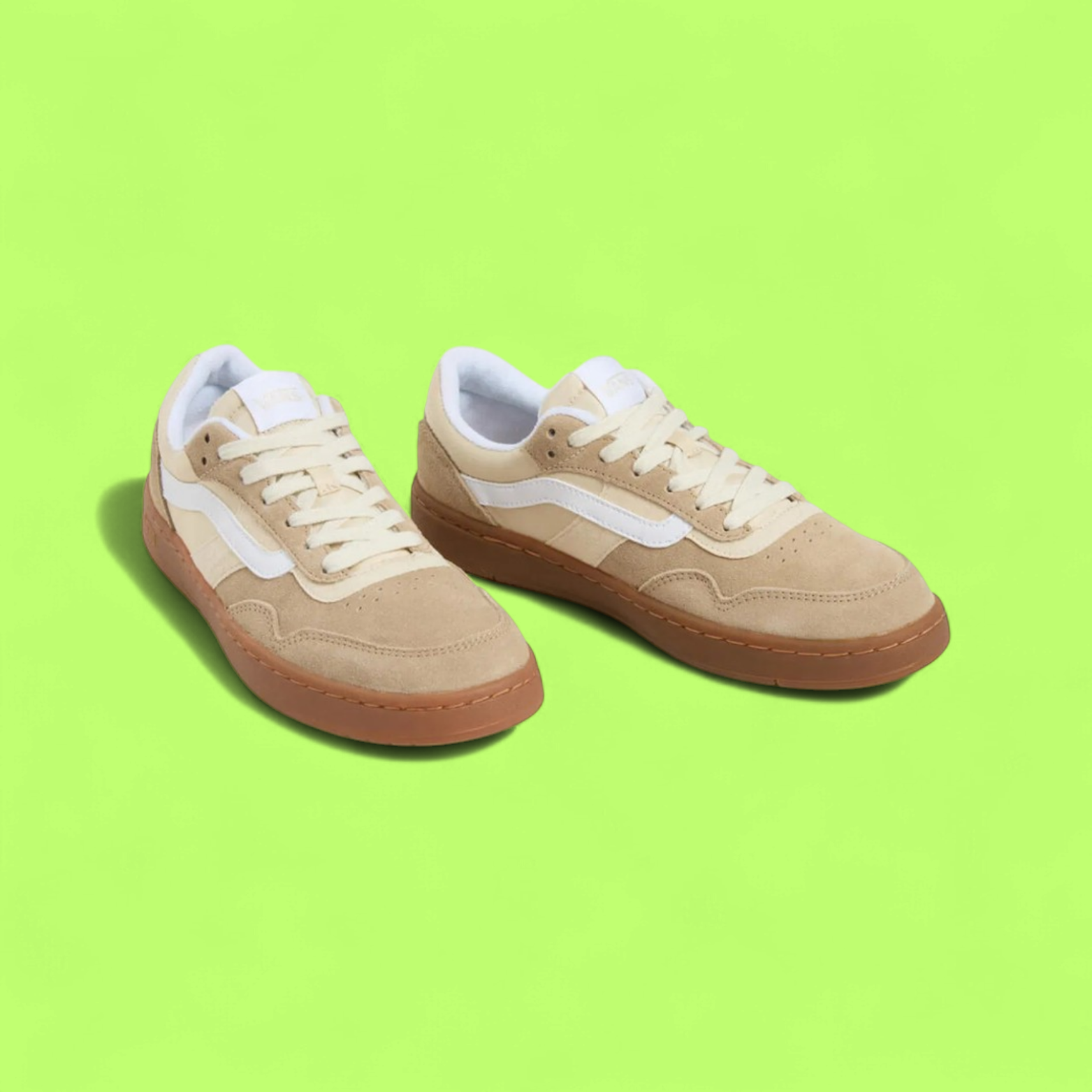 VANS CRUZE 3.0 MEN'S KHAKI SUEDE AND MESH LOW-TOP CASUAL SNEAKERS