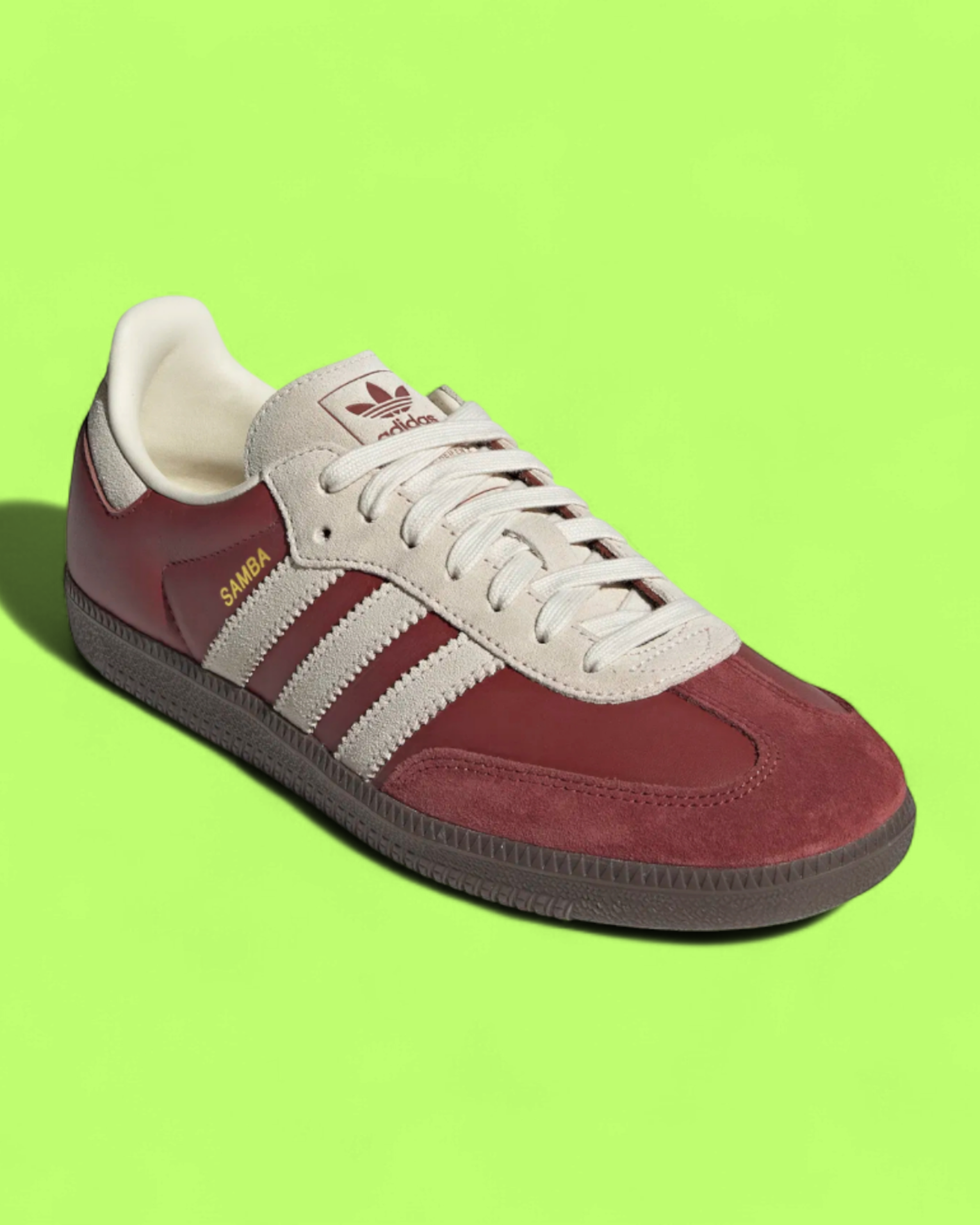 ADIDAS SAMBA BURGUNDY CREAM RETRO GUM SOLE SNEAKER CWCD ICON