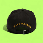 BLACK CAP WITH MULTICOLOR EMBROIDERED FRONT PATCH DESIGN