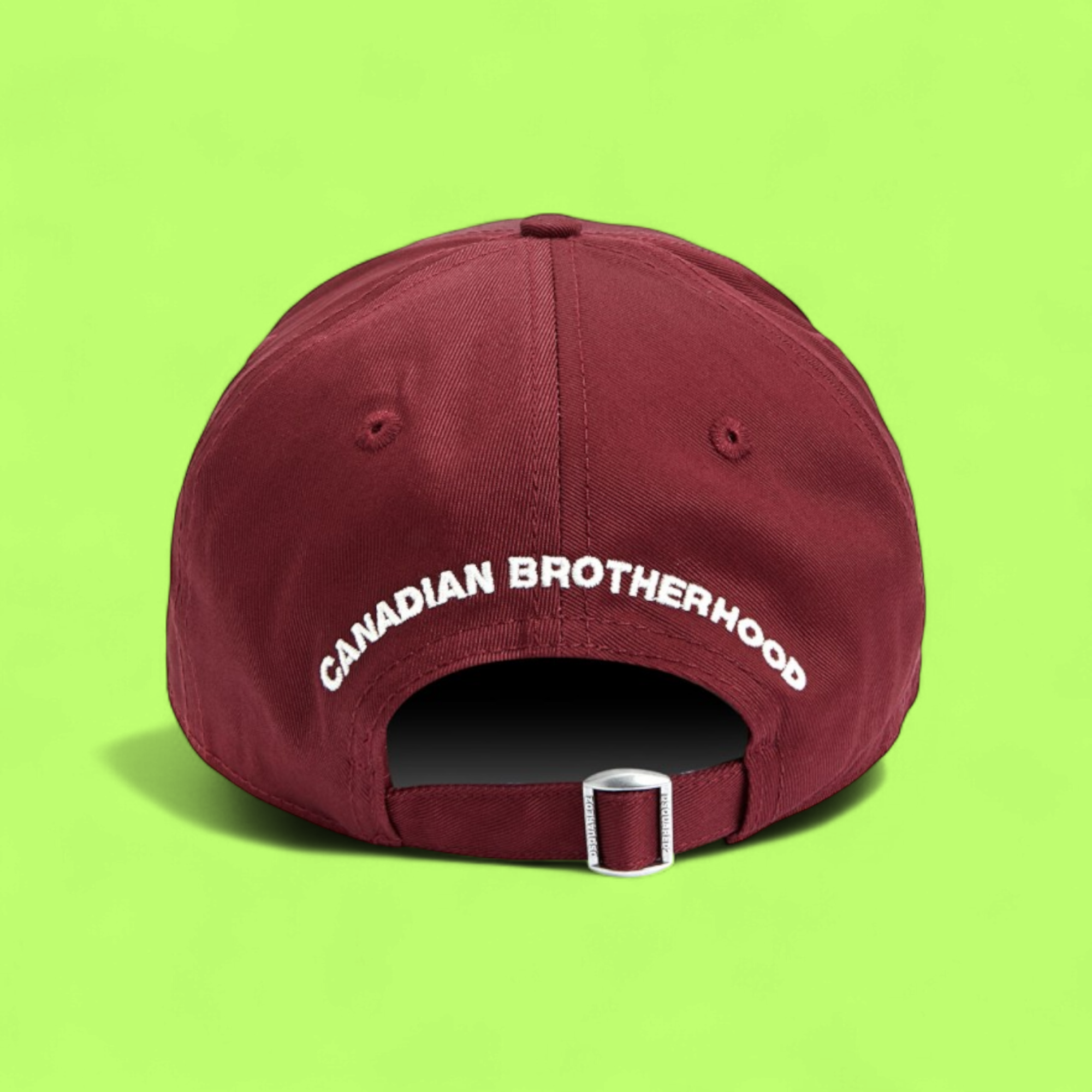 BORDEAUX BASEBALL CAP WITH CONTRAST WHITE LOGO EMBROIDERY