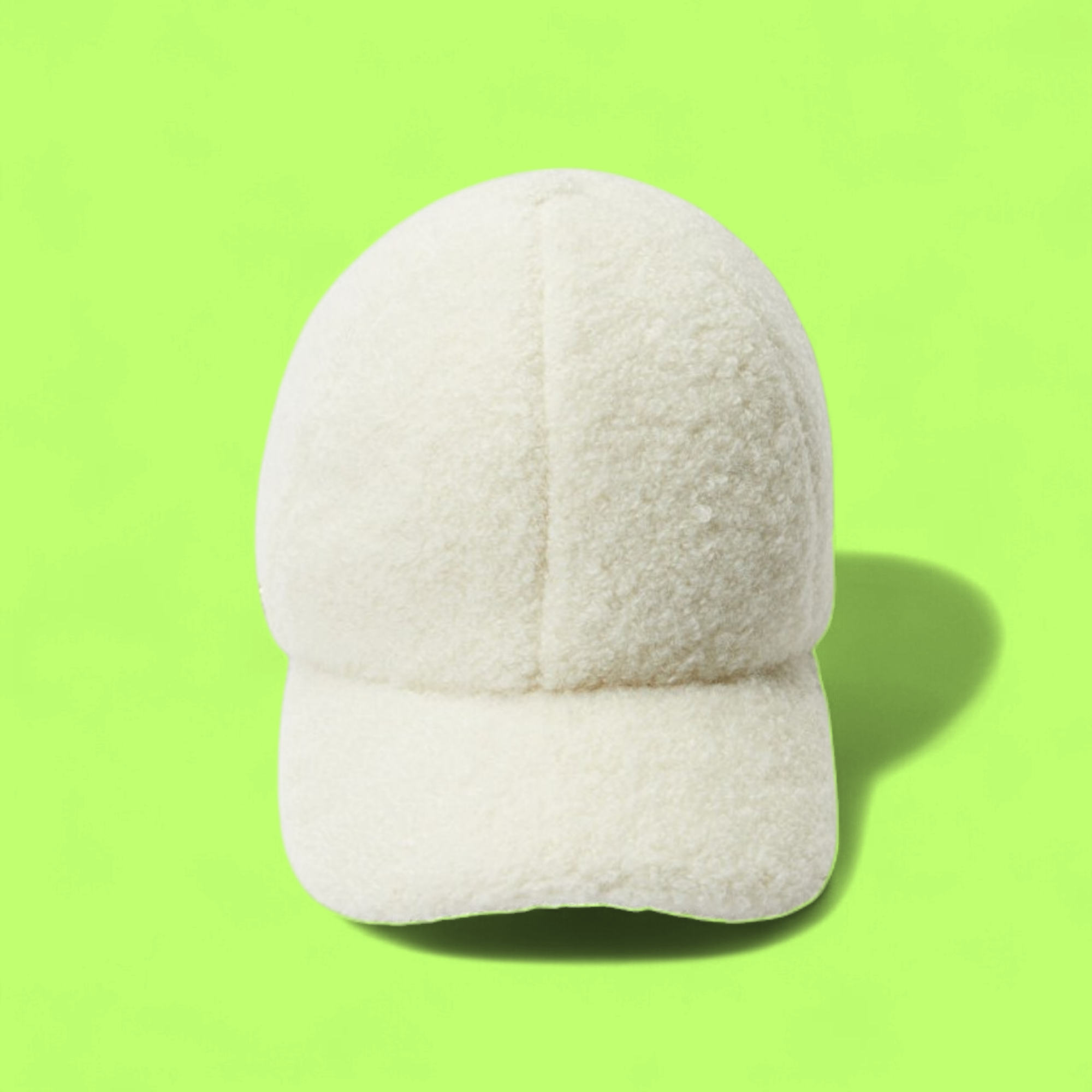 INVERNI WHITE BOUCLÉ TEXTURED BASEBALL CAP ELEGANT DESIGN