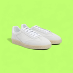 WHITE ACADEMIA SUEDE SNEAKERS WITH TEXTURED RUBBER OUTSOLE