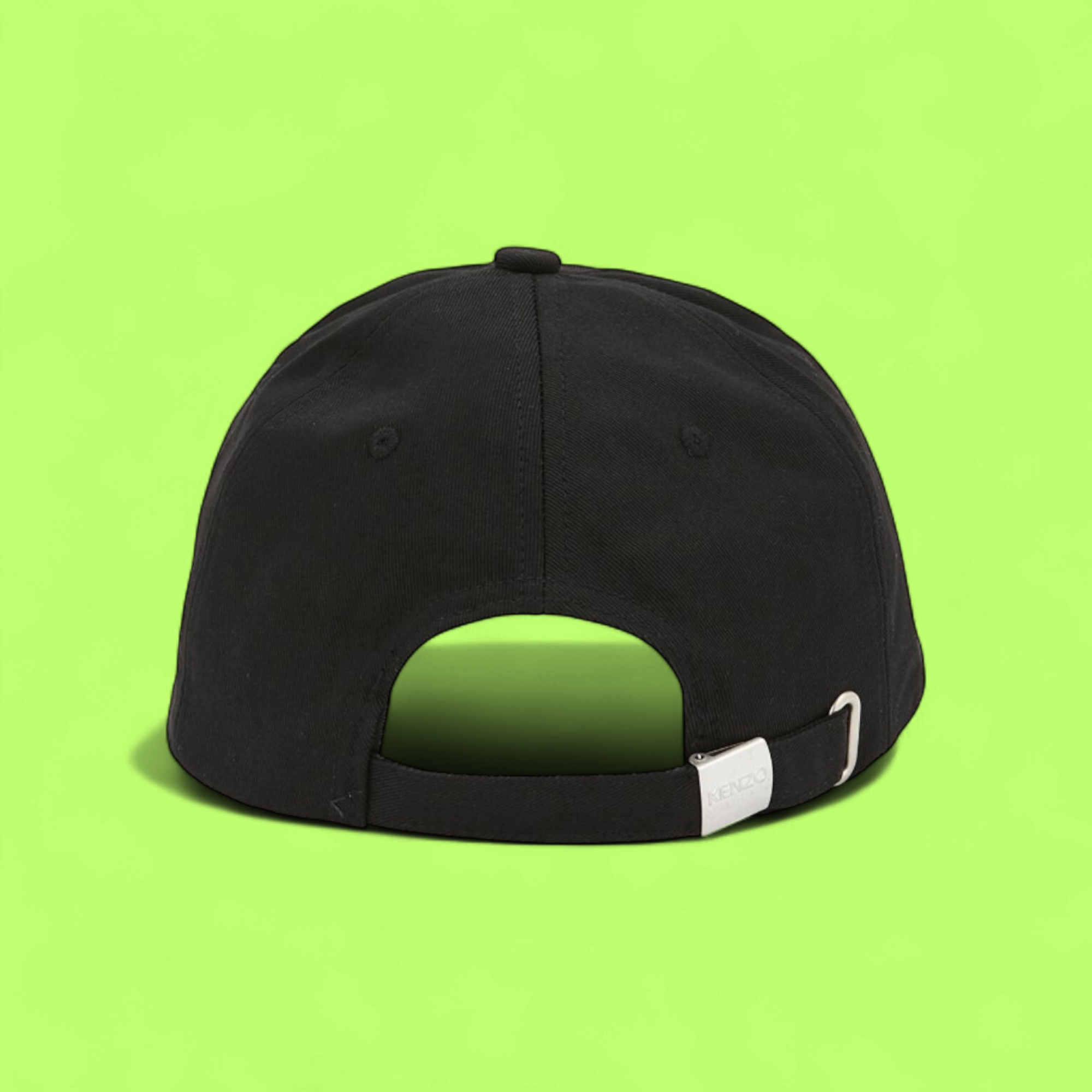 KENZO BLACK CAP WITH WHITE FLOWER LOGO PATCH ICON DROPW
