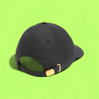 GREY CHECKERED BASEBALL CAP WITH ELEGANT GOLD EMBLEM ON THE