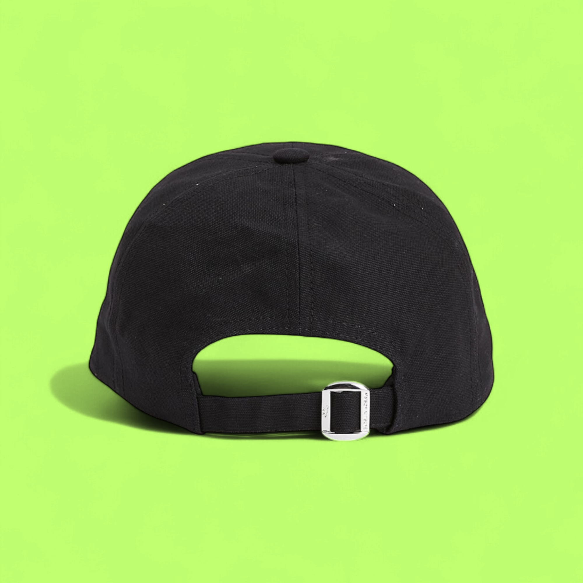 BLACK BASEBALL CAP WITH EMBROIDERED FOX MOTIF DROP CWCD