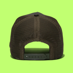 DARK GREEN TRUCKER CAP WITH TONE ON TONE EMBROIDERED LOGO