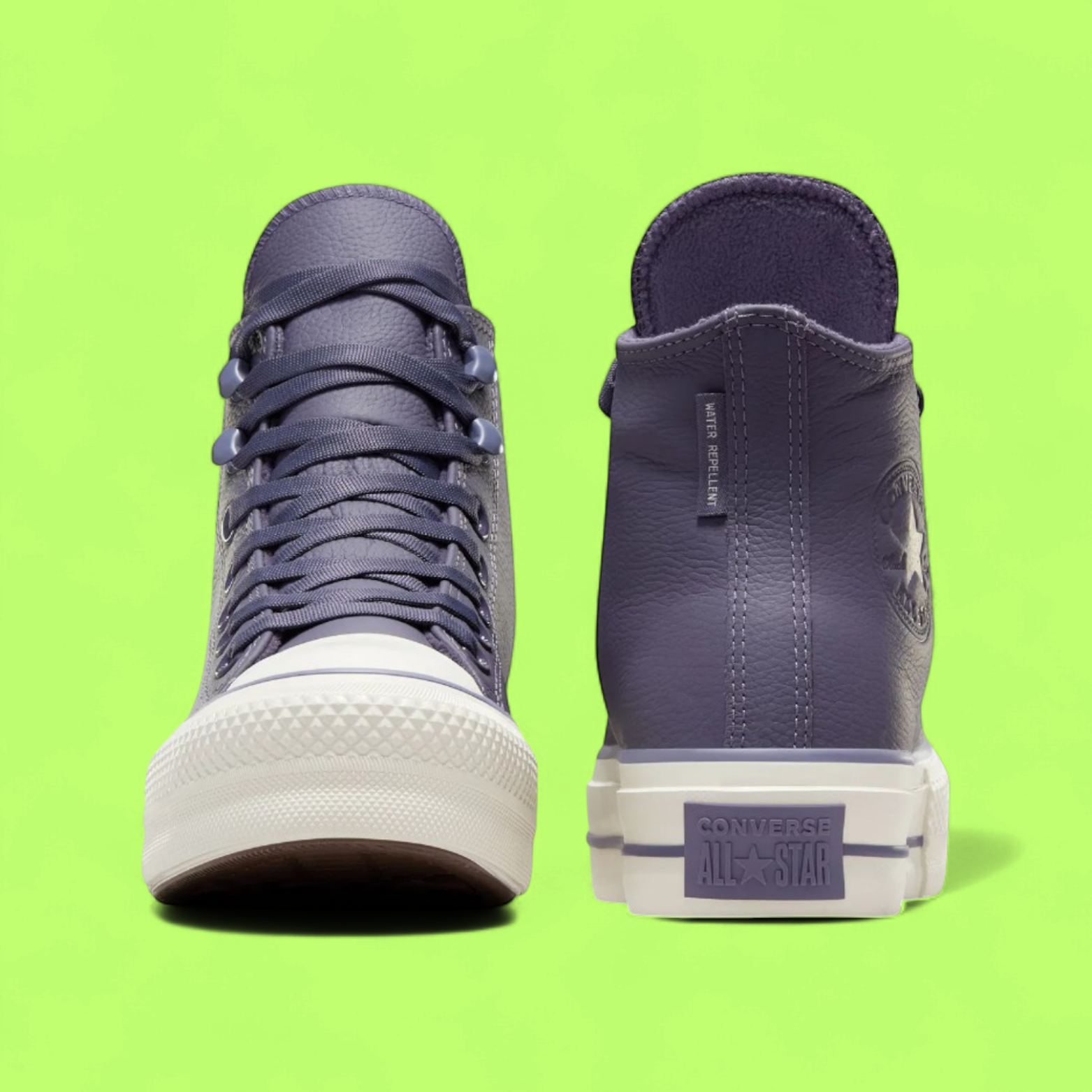 CONVERSE CHUCK TAYLOR ALL STAR LIFT WOMEN'S PURPLE LEATHER BOOTS