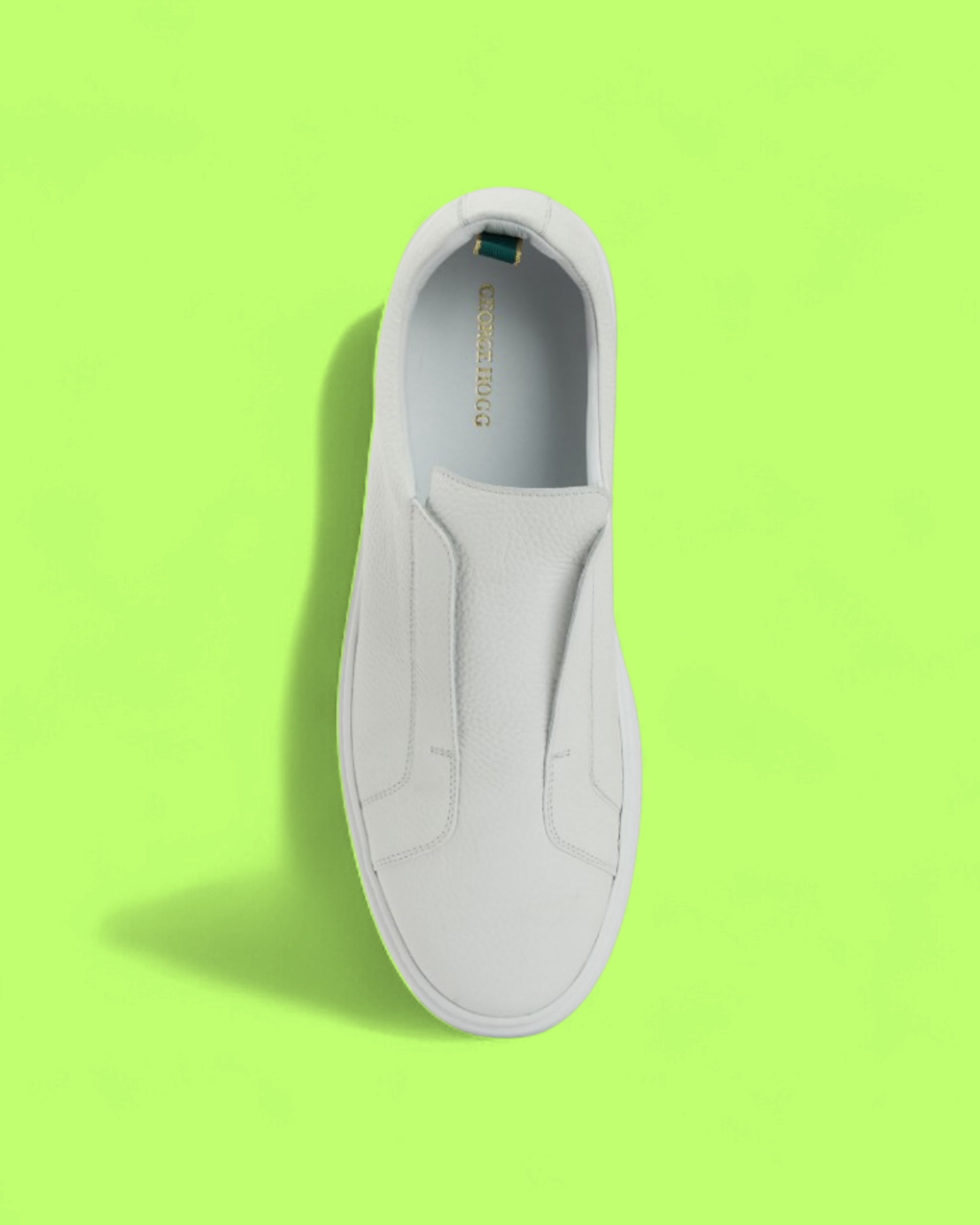 GEORGE HOGG WHITE SLIP-ON PREMIUM LEATHER SNEAKER ICON CWCD