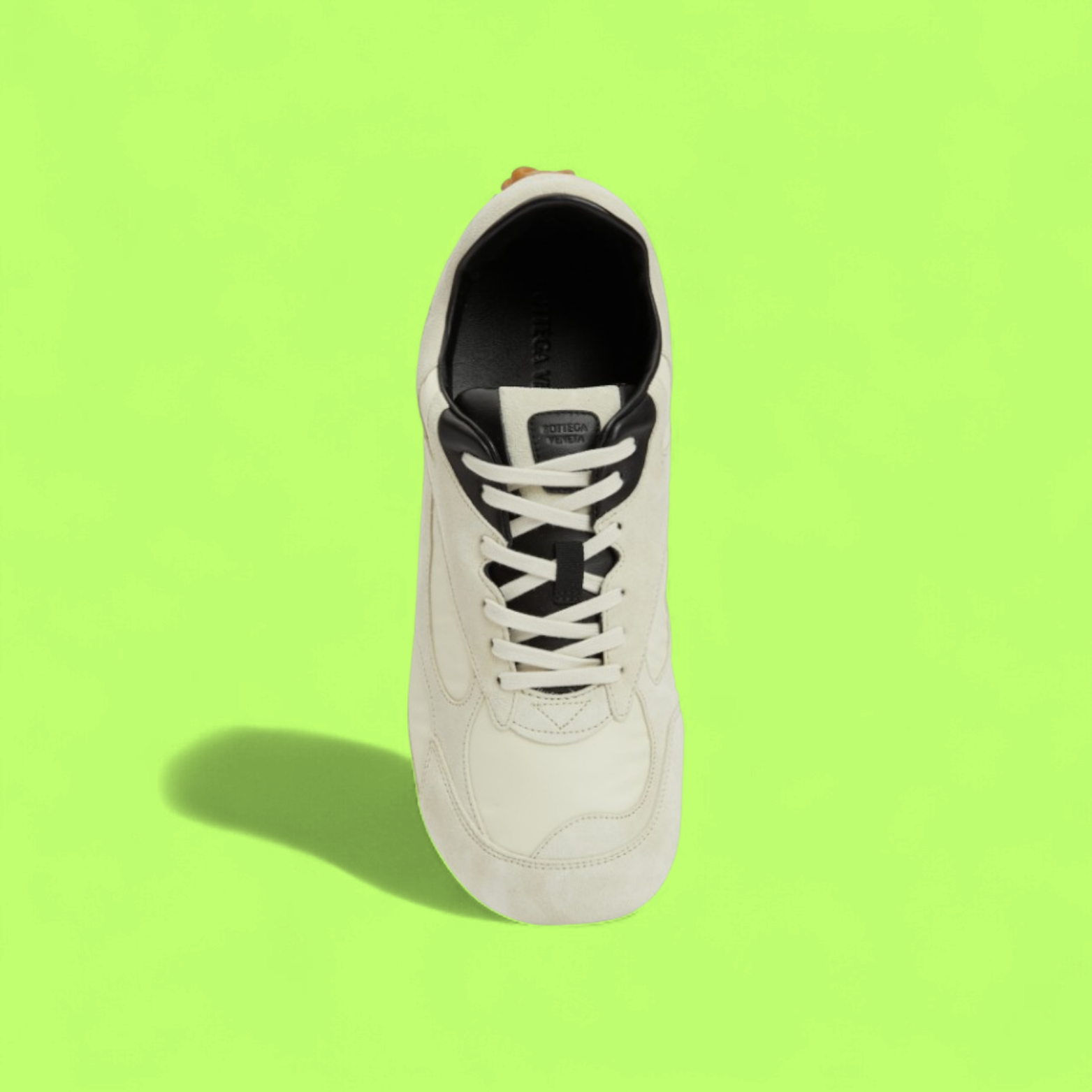 BOTTEGA VENETA SUEDE PANEL OFF WHITE GUM SOLE CASUAL SNEAKERS
