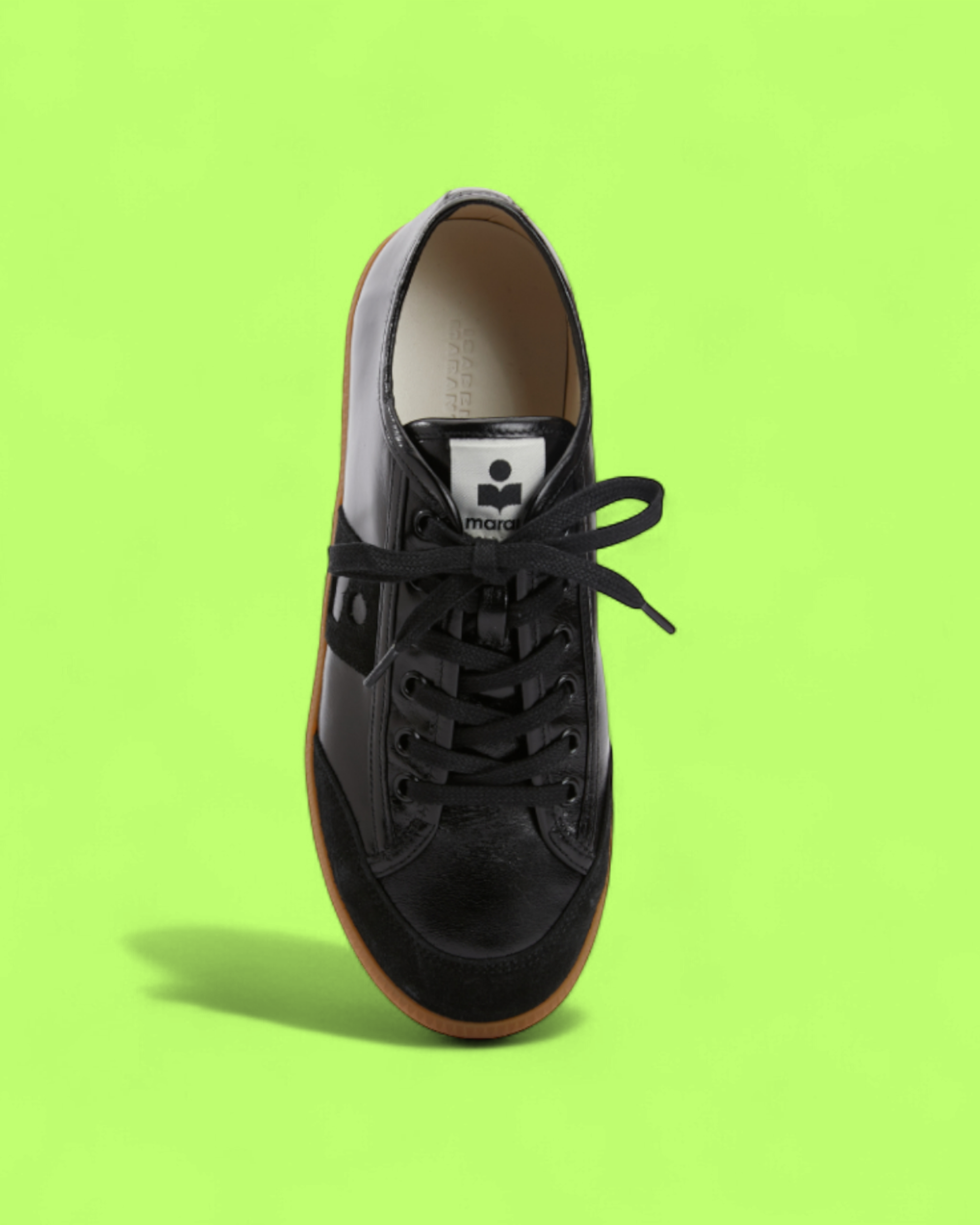 ISABEL MARANT BLACK LEATHER GUM SOLE LUXURY CASUAL SNEAKERS