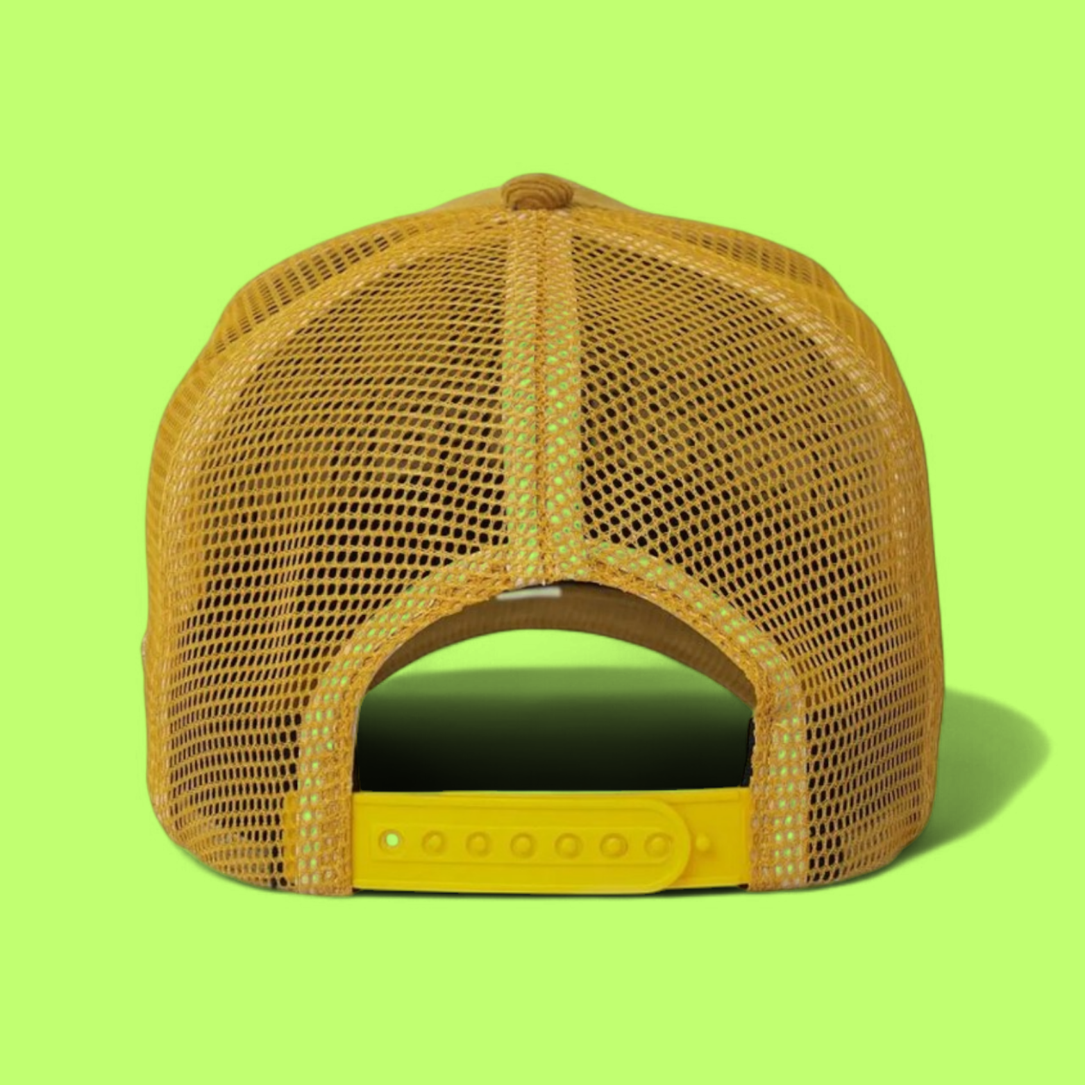 YELLOW CORDUROY TRUCKER CAP WITH HARD RICH EMBROIDERY