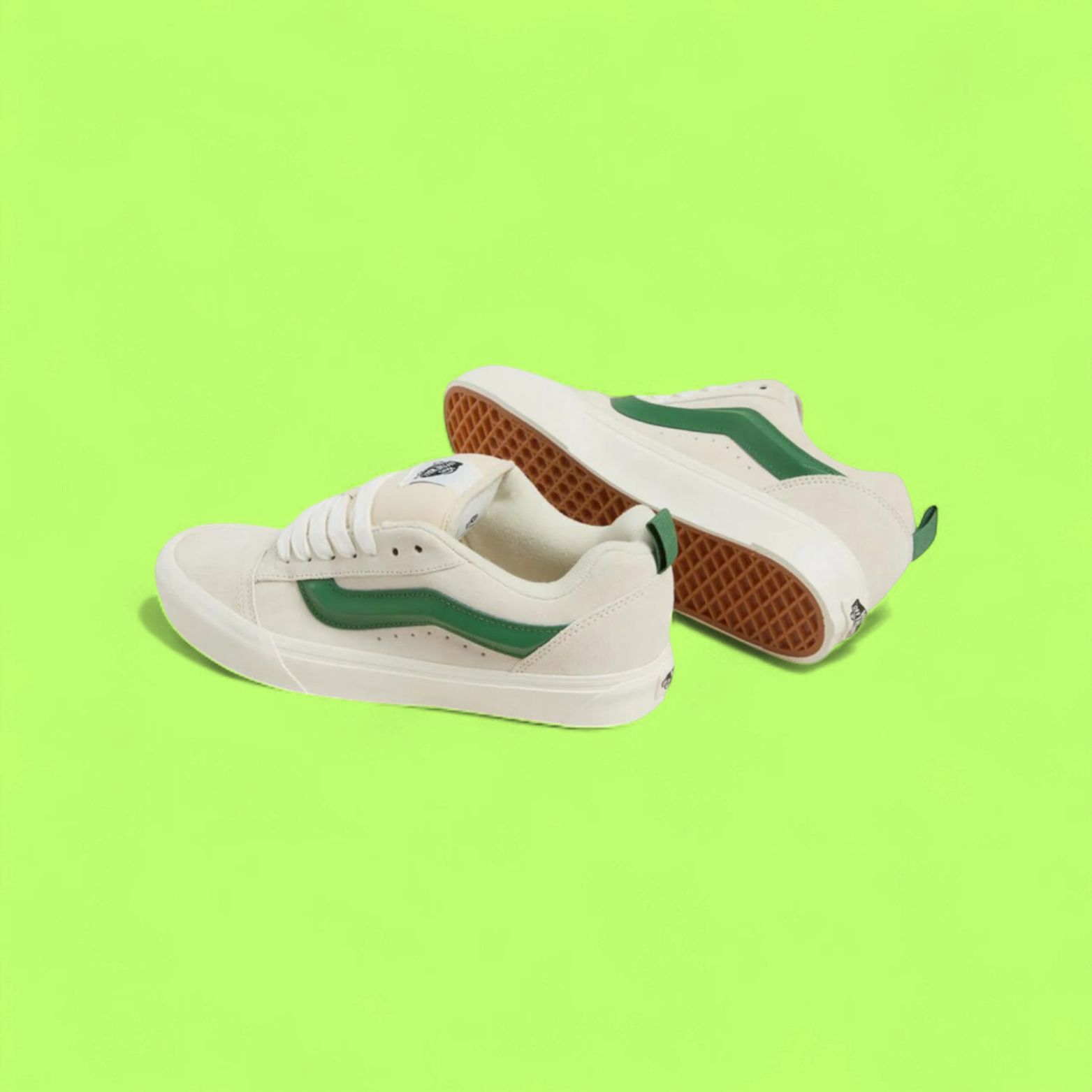VANS KNU SKOOL MEN'S WHITE LEATHER AND SUEDE LOW-TOP SNEAKERS