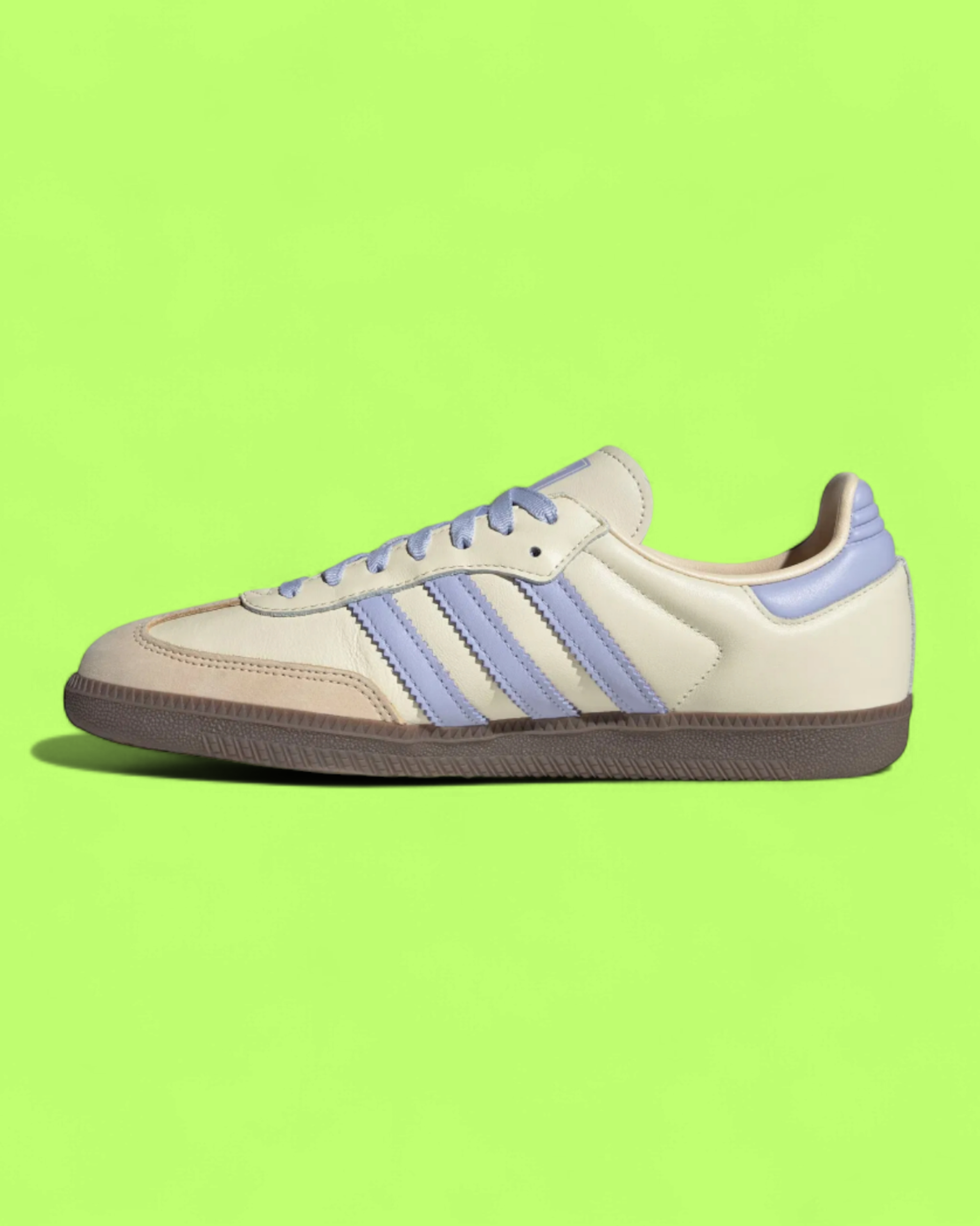 ADIDAS SAMBA CREAM PURPLE LEATHER SUEDE ACCENTS RETRO CASUAL