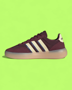ADIDAS BARREDA BURGUNDY SUEDE WHITE STRIPES GUM MIDSOLE CWCD
