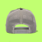 DARK GREEN TRUCKER CAP WITH BOLD WHITE RUST AND RICH LOGO