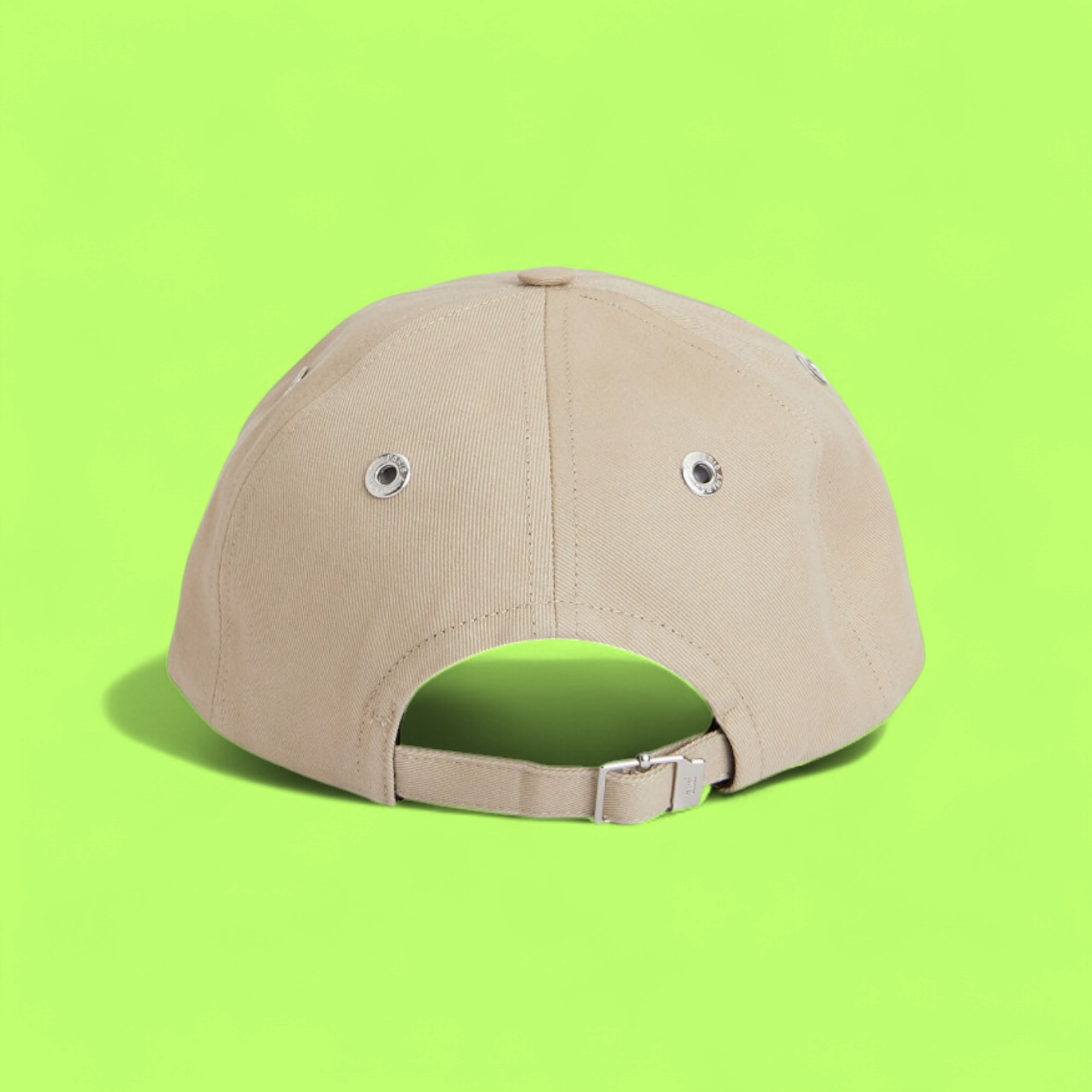 AMI PARIS BEIGE BASEBALL CAP WITH ICONIC AMI DE COEUR HEART