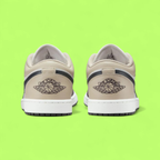 NIKE JORDAN AIR 1 LOW MEN'S WHITE LEATHER RETRO BASKETBALL SNEAKERS