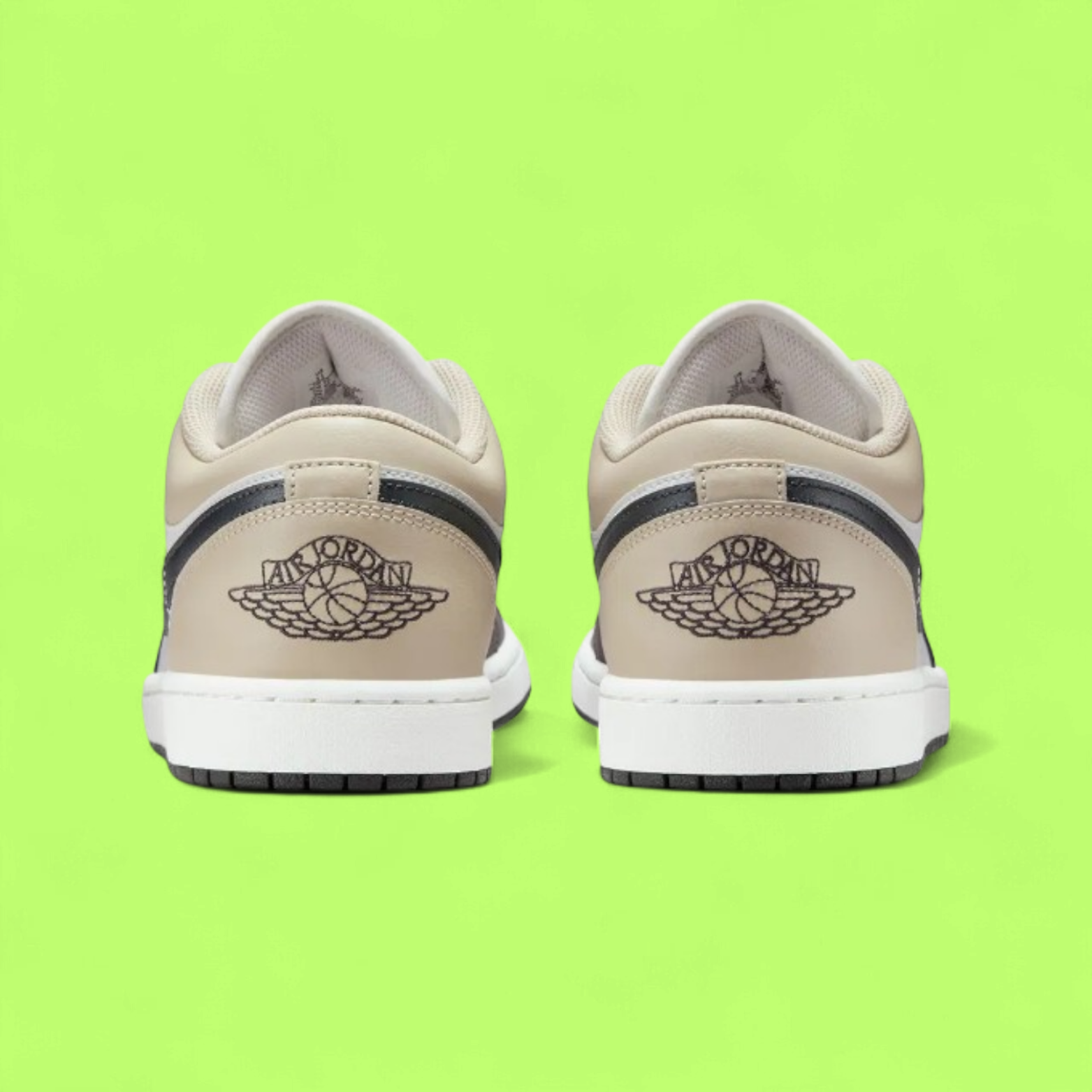 NIKE JORDAN AIR 1 LOW MEN'S WHITE LEATHER RETRO BASKETBALL SNEAKERS