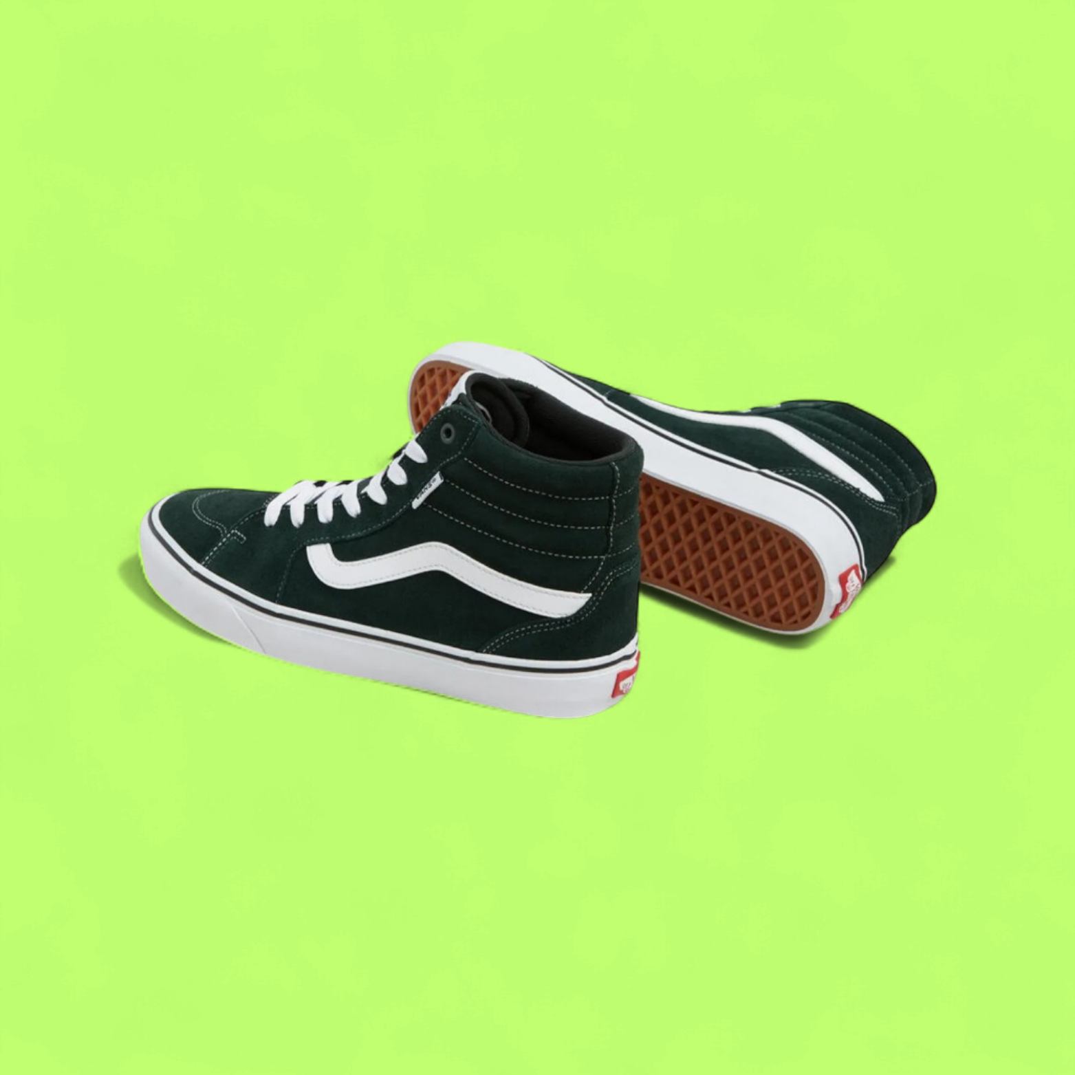 VANS SK8-HI DARK GREEN WHITE SUEDE CLASSIC SKATE STYLE DROPZZ