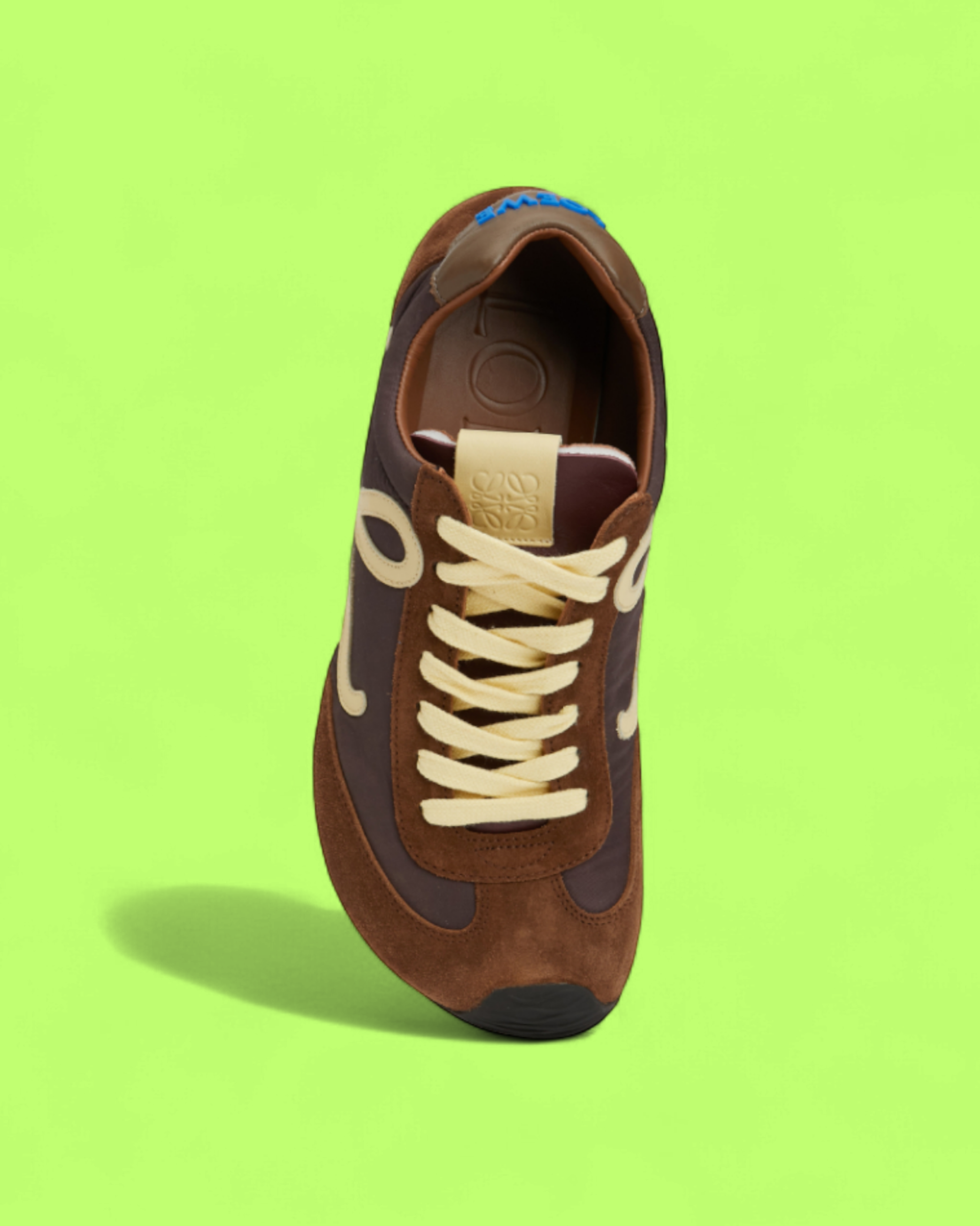 LOEWE BROWN SUEDE RETRO SNEAKERS WITH ICONIC L LOGO ICON CWCD