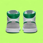 NIKE AIR JORDAN 1 MID GREY AND GREEN CLEAN MINIMAL FOREST TONE