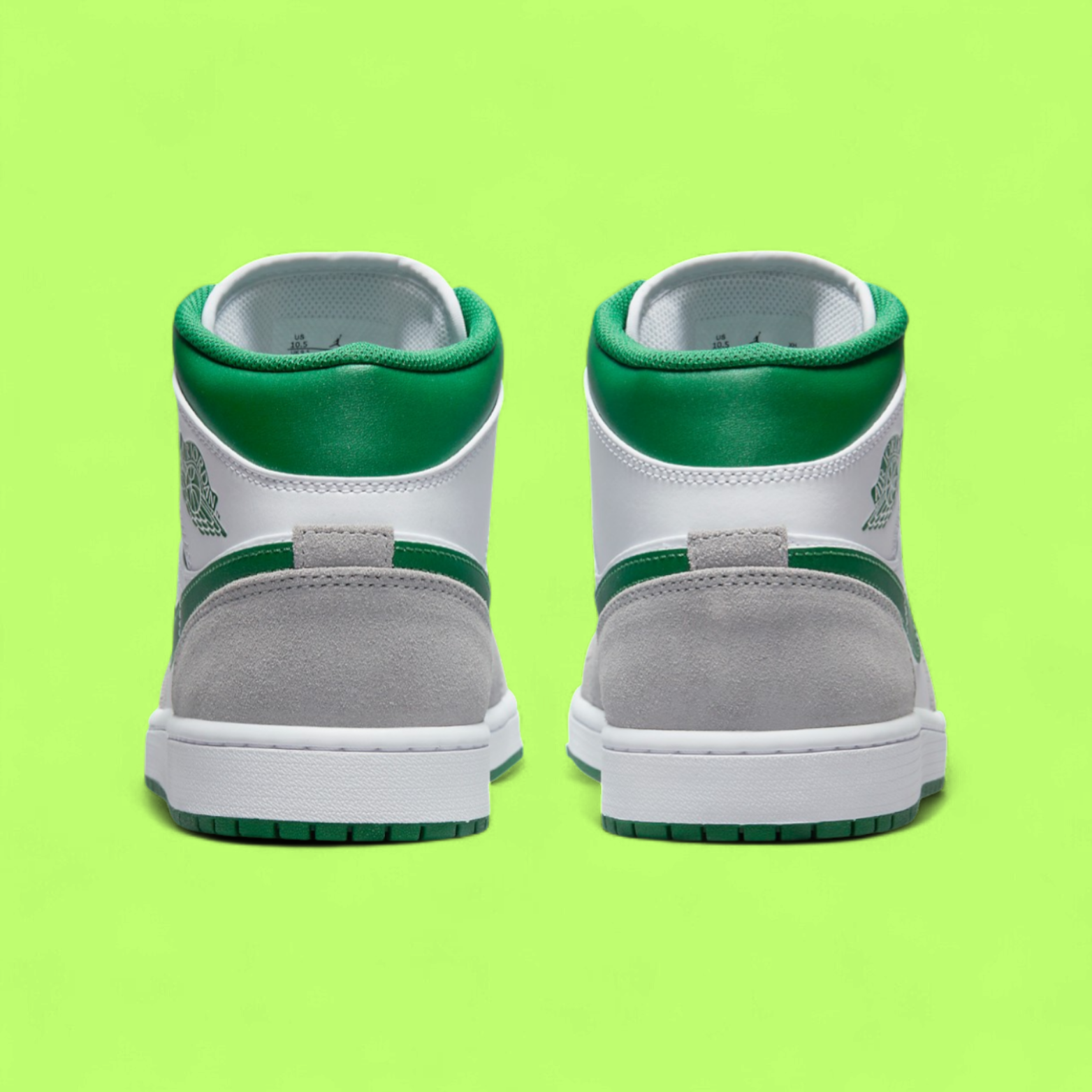 NIKE AIR JORDAN 1 MID GREY AND GREEN CLEAN MINIMAL FOREST TONE