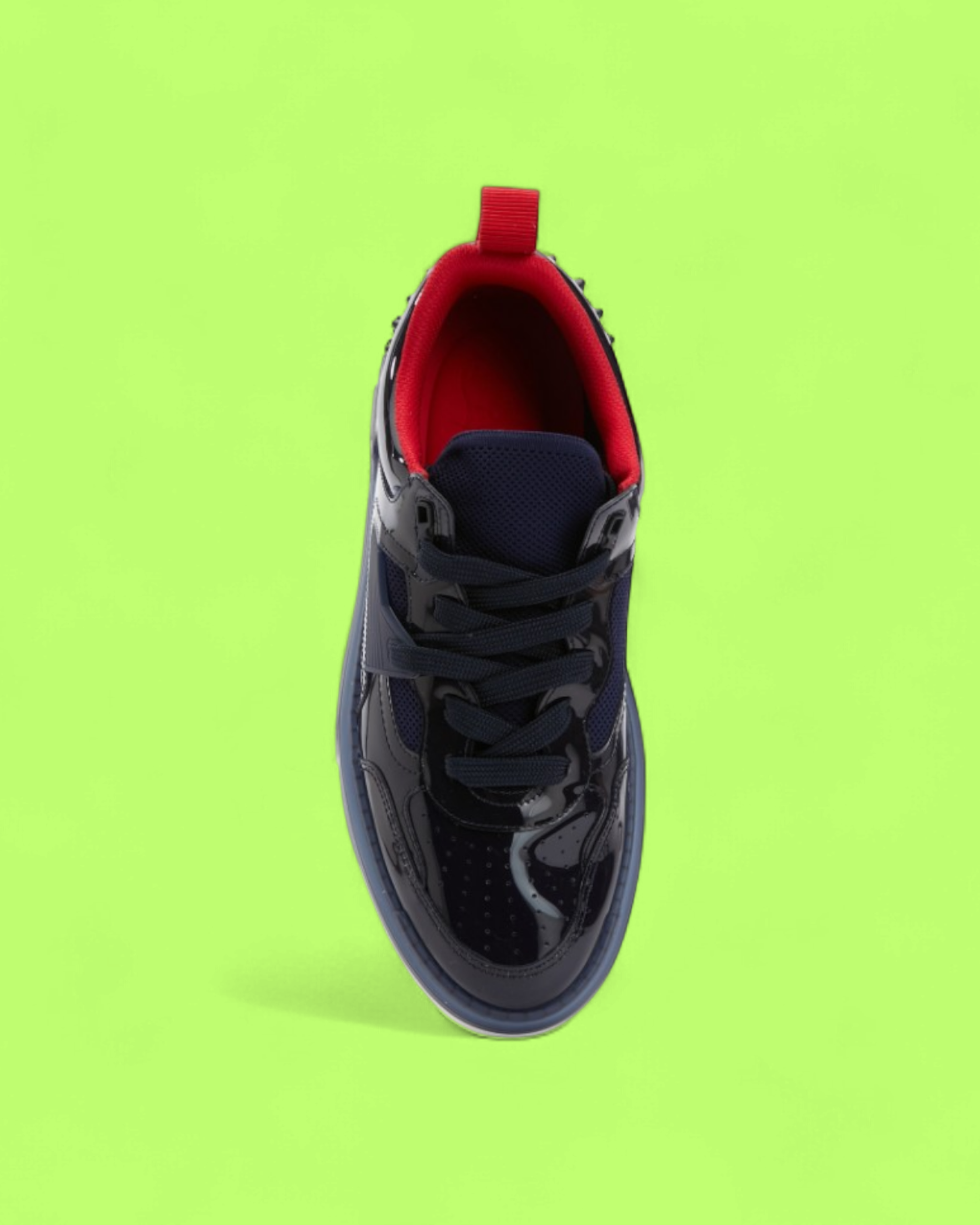 CHRISTIAN LOUBOUTIN FUN VIEIRA SPIKES BLACK BLUE PATENT CWCD