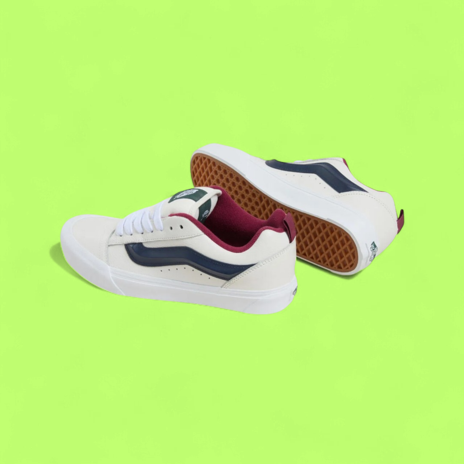 VANS LOW SKOOL WHITE NAVY RED CASUAL LEATHER SNEAKERS CWCD