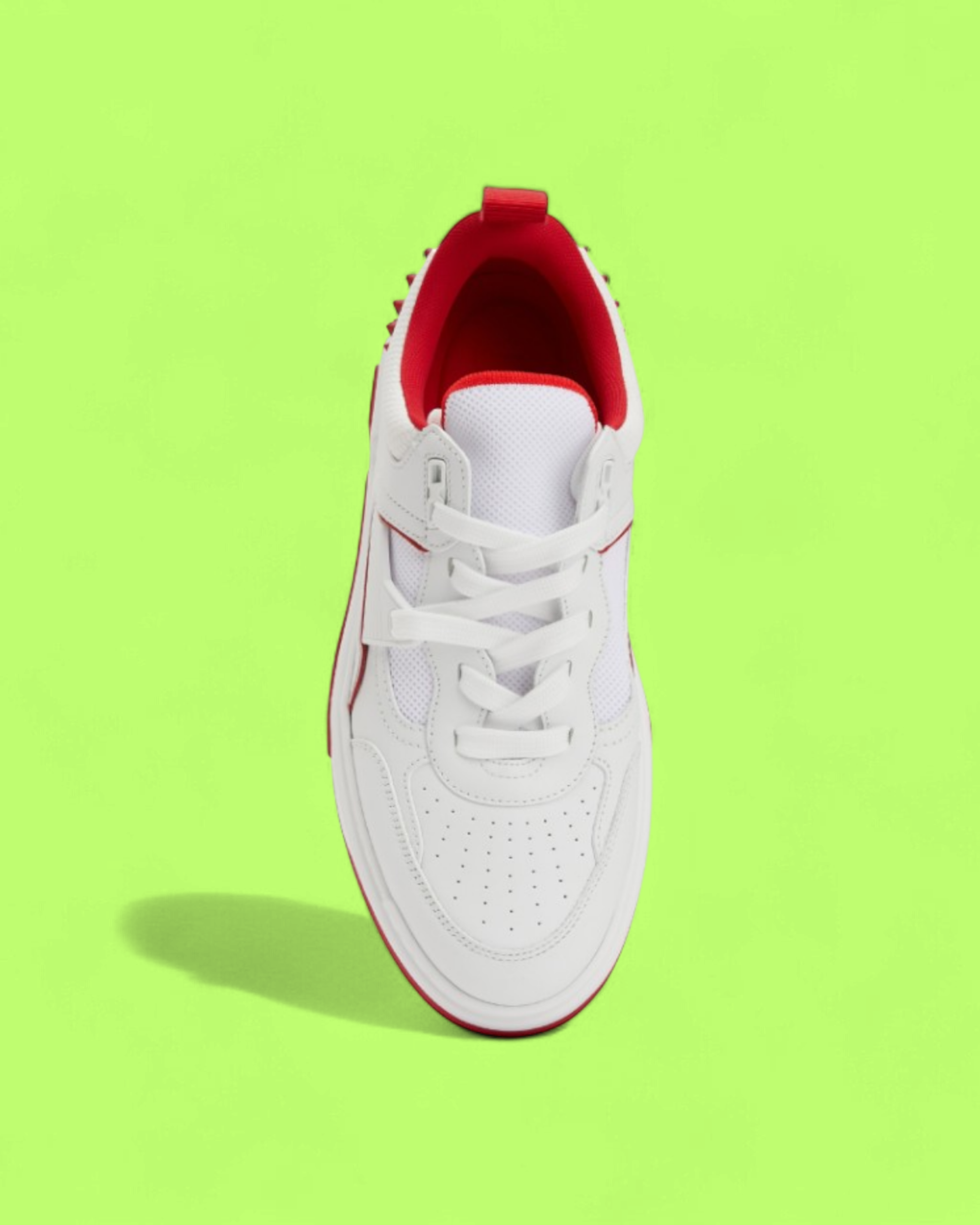 CHRISTIAN LOUBOUTIN FUN VIEIRA SPIKES WHITE RED LEATHER