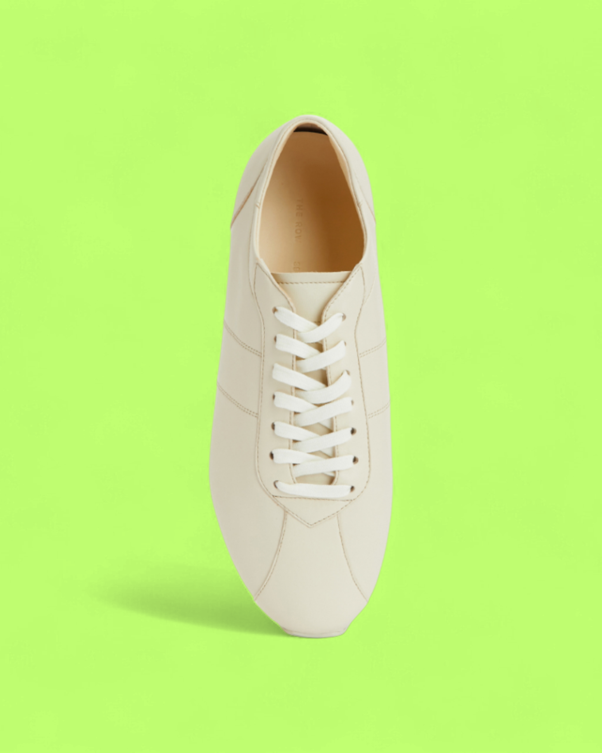 THE ROW CREAM LEATHER MINIMALIST LUXURY LOW TOP SNEAKERS