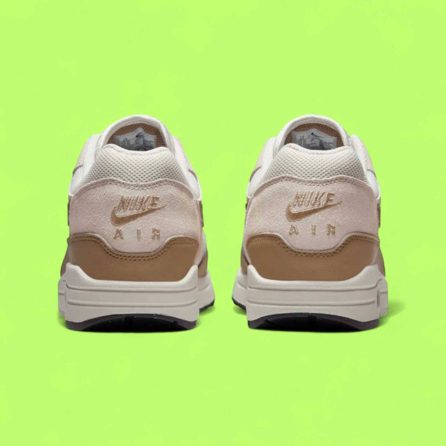 NIKE AIR MAX 1 ESSENTIAL MEN'S CREAM LEATHER RETRO RUNNING