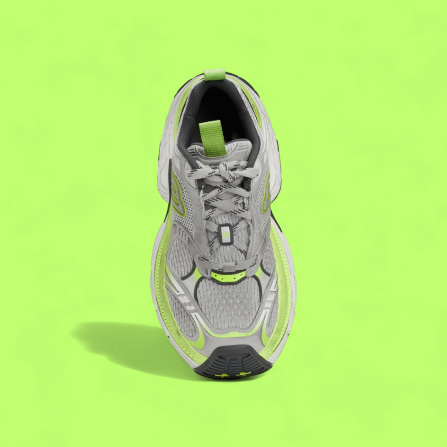 BALENCIAGA PHANTOM GREY NEON GREEN REFLECTIVE MESH SNEAKERS