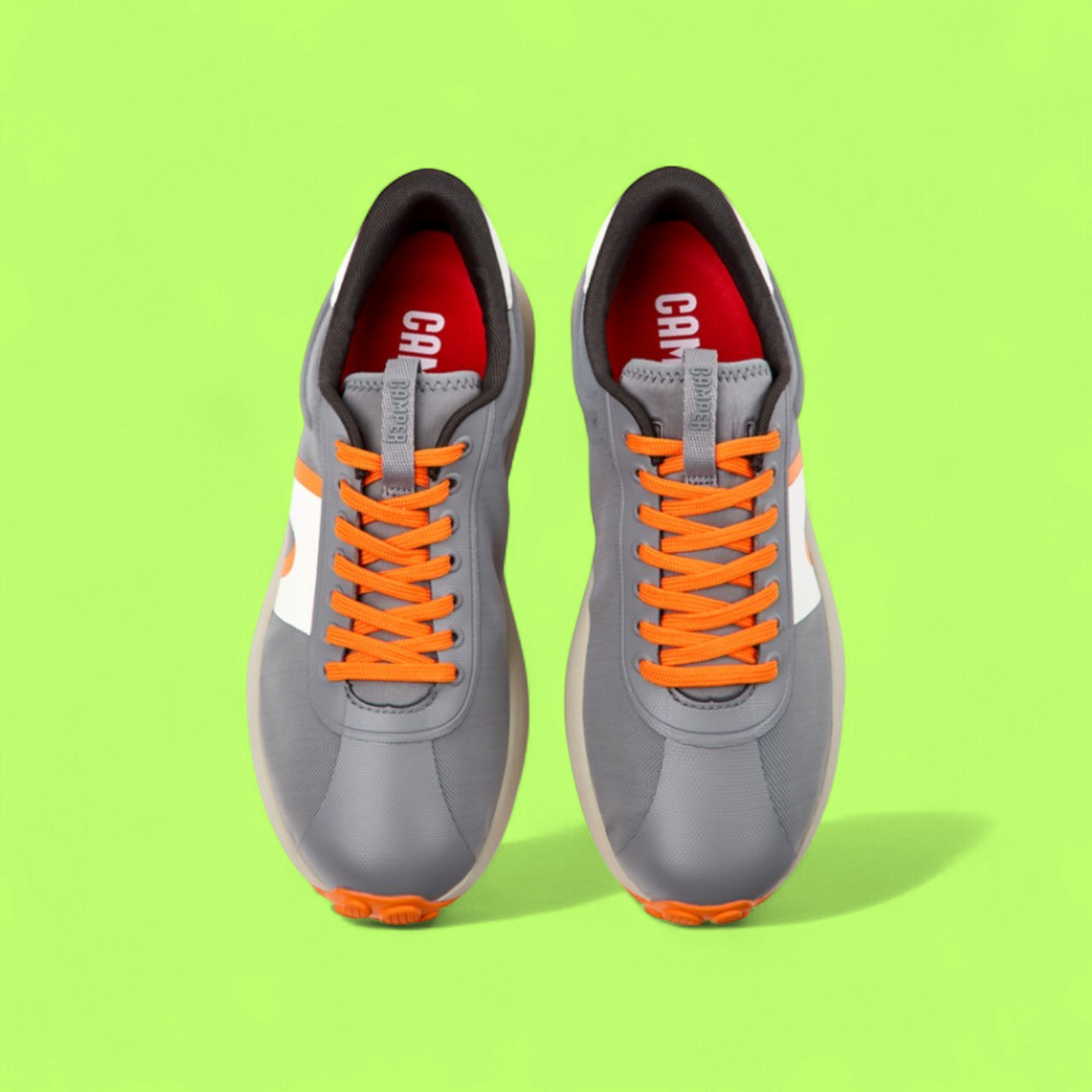 CAMPER GRAY ORANGE LOW TOP SNEAKERS WITH WHITE MIDSOLE