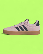 ADIDAS VL COURT BASE PINK BLACK WOMENS CASUAL SUEDE SNEAKERS