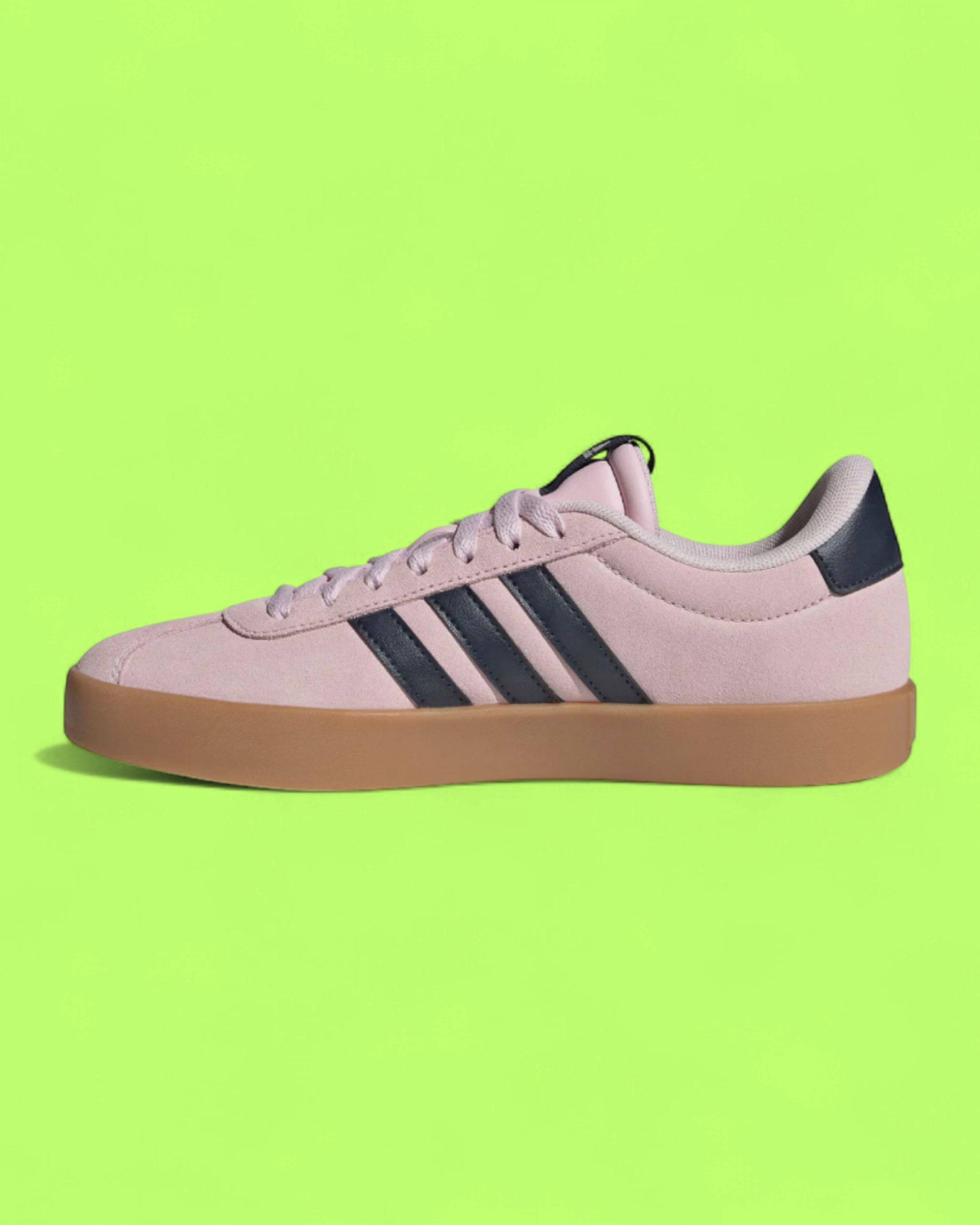 ADIDAS VL COURT BASE PINK BLACK WOMENS CASUAL SUEDE SNEAKERS