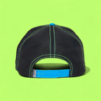 DRAGONFLY PATCH BLACK TRUCKER HAT WITH COLORFUL STITCH