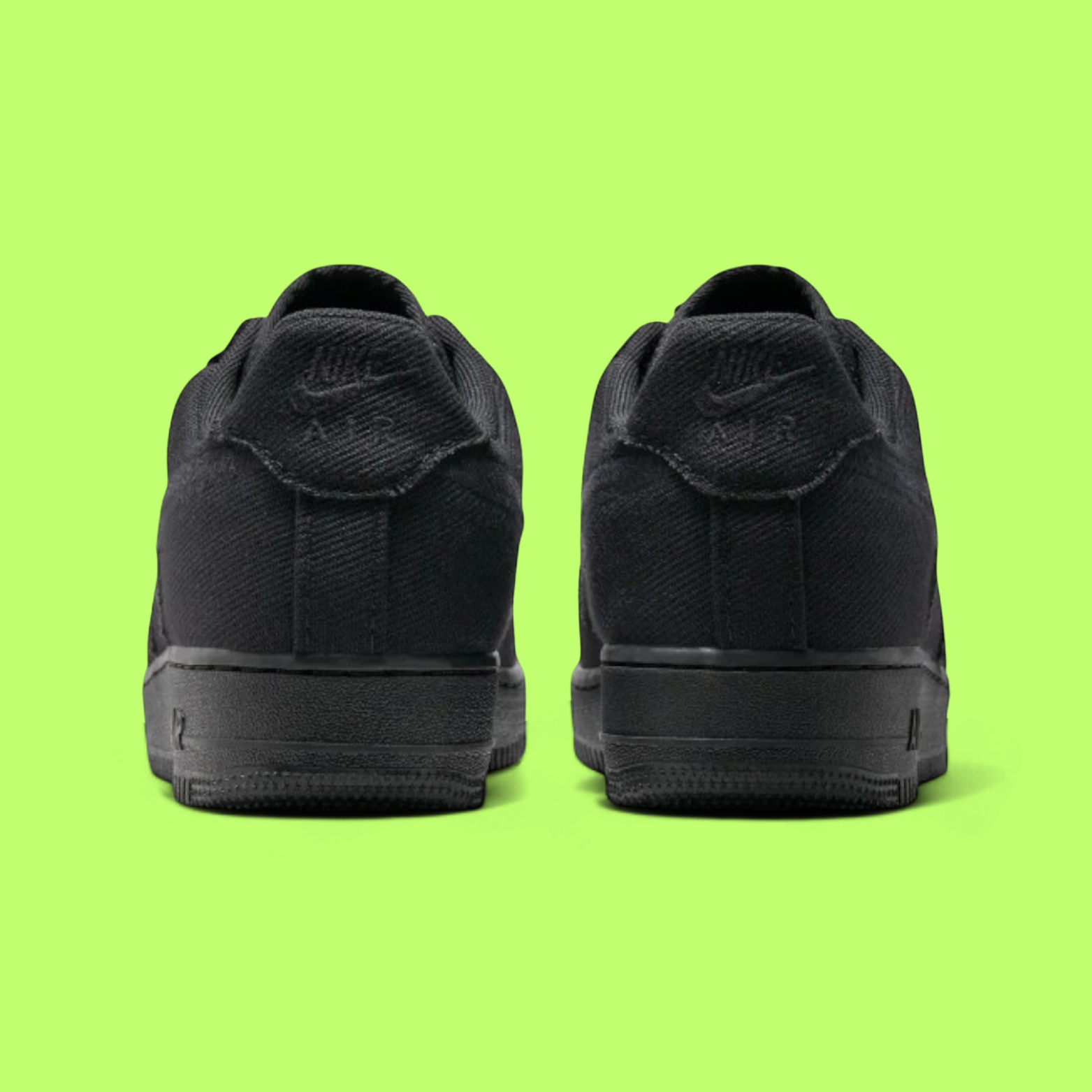 NIKE AIR FORCE 1 LOW TRIPLE BLACK CANVAS STREET CLASSIC