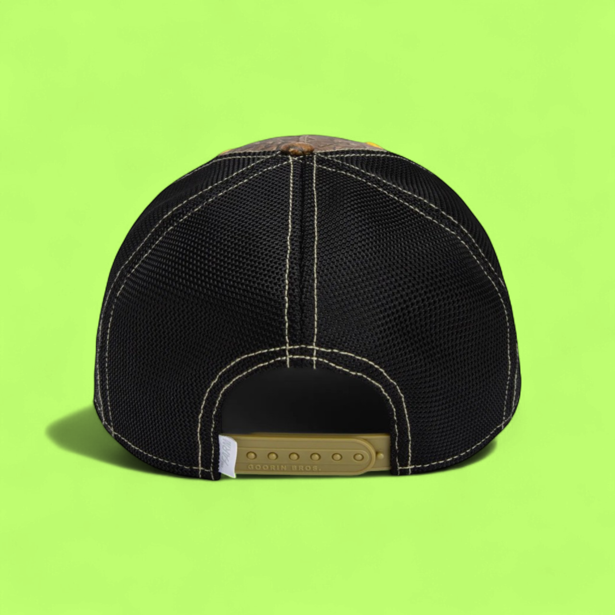 HERO HORSE BROWN TRUCKER HAT WITH GOLDEN EMBROIDERED PATCH