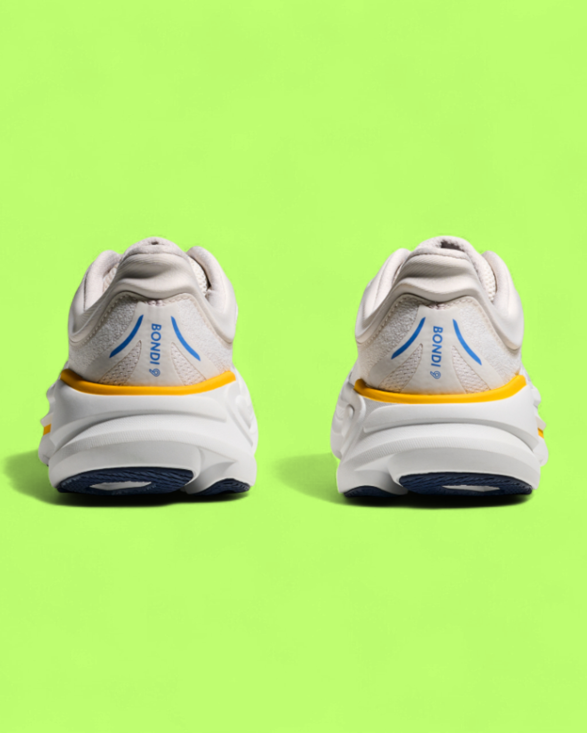 HOKA WHITE YELLOW CUSHION RUNNING PERFORMANCE SNEAKER