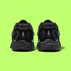 NIKE AIR PEGASUS WAVE MEN'S BLACK MESH AND LEATHER RUNNING SHOES