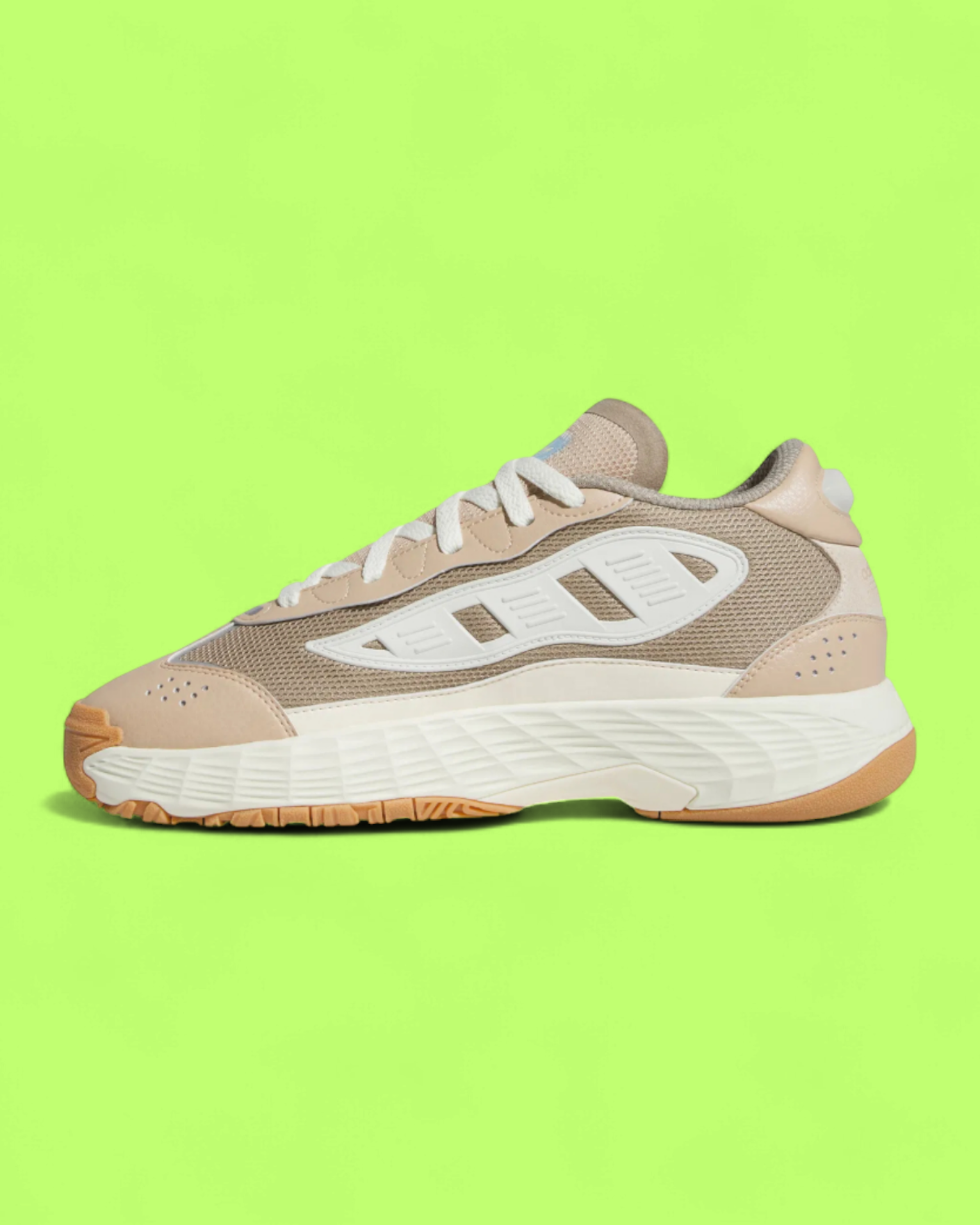 ADIDAS NITEBALL BEIGE WHITE MESH LEATHER OVERLAY CHUNKY SNEAKERS