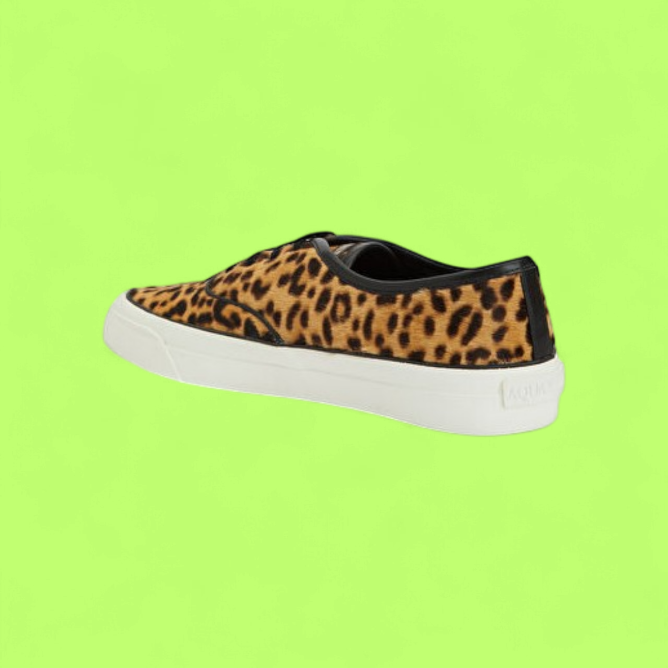 AQUAZZURA LOW TOP SNEAKERS WITH LEOPARD PRINT AND RUBBER SOLE