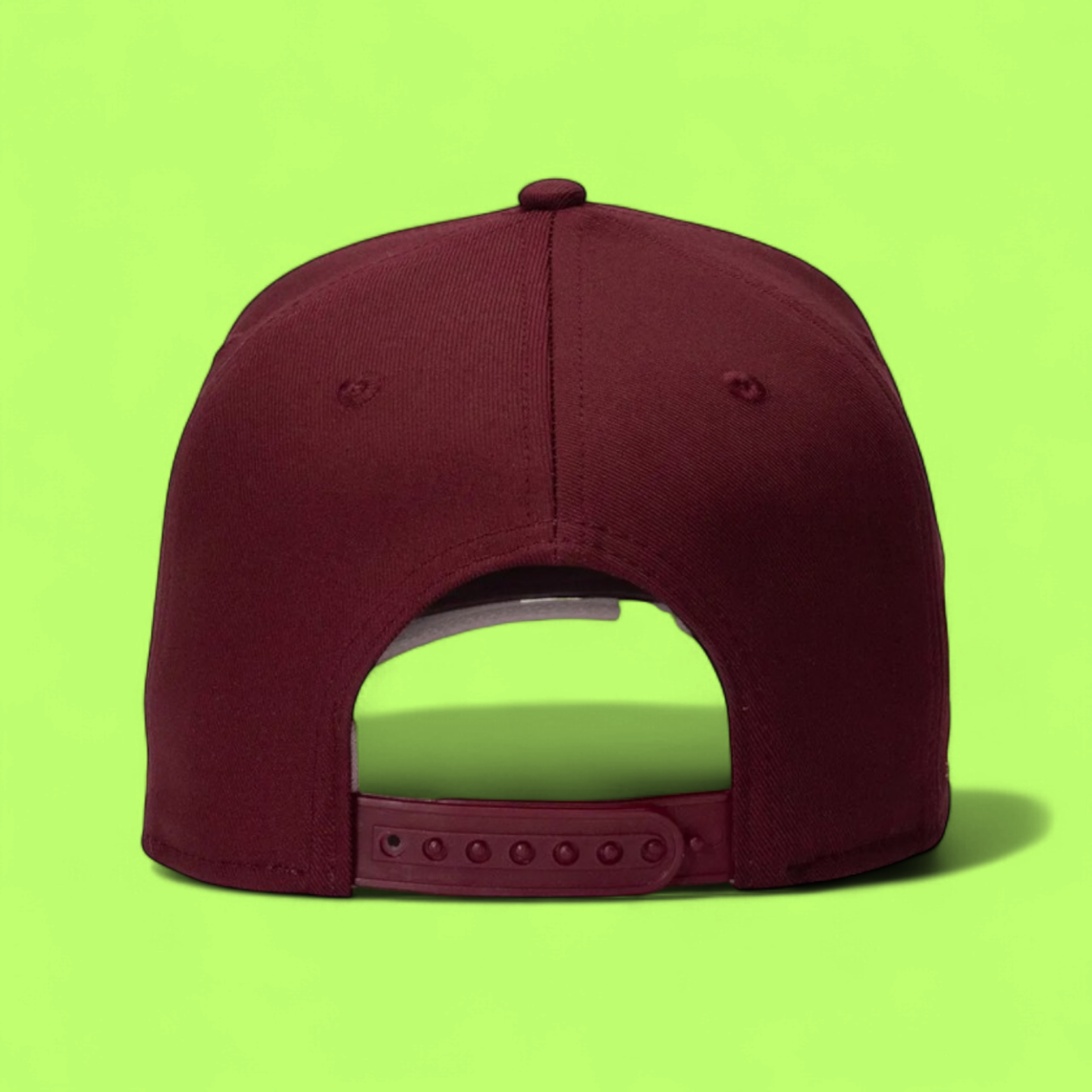 MAROON BASEBALL CAP WITH WHITE EMBROIDERED LETTER LOGO