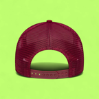 NEW ERA BURGUNDY WHITE MESH TRUCKER CAP VINTAGE LOGO