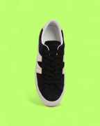 MONCLER BLACK BEIGE SUEDE LEATHER LOW TOP M SNEAKERS CWCD